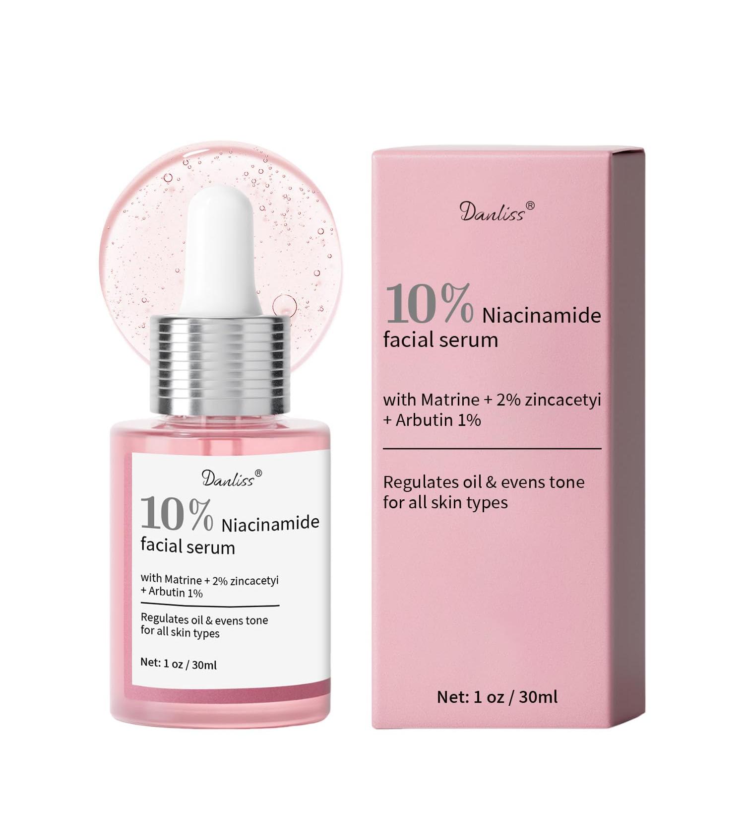 Niacinamide Serum 10% + Zinc 2% Brightening Face Serum with Hyaluronic Acid & Arbutin for Nourished Balanced Blemish - Prone Skin 30ml / 1 fl oz - Buy Online on GoSupps.com