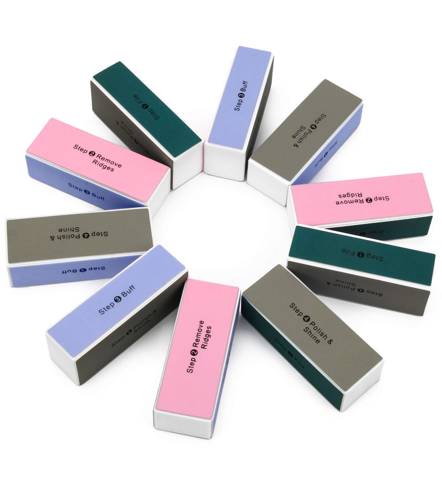 AHIER 10 pcs Colorful 4-Way Nail Buffer | Nail Art Shiner & Polisher Kit - Buy Online on GoSupps.com