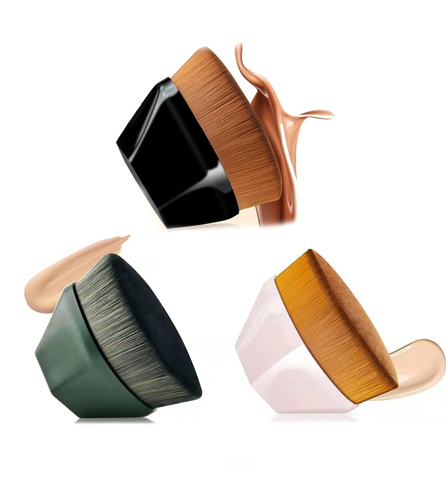 3 Pack Foundation Brushes for Liquid and Powder Makeup | Kabuki and Flawless Application | Brochas De Maquillaje - Buy Online on GoSupps.com