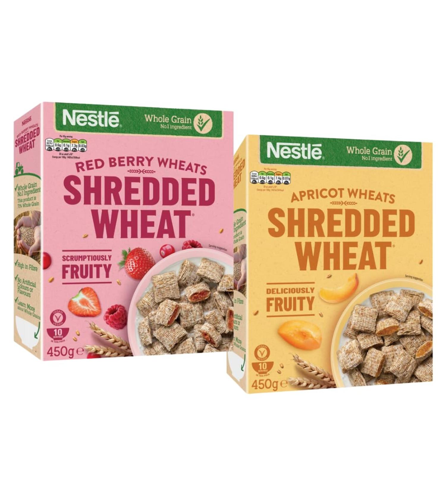 Cereal Bundle Containing Shredded Wheat Red Berry Wheats 450g & Shredded Wheat Apricot Fruit Wheats 450g (2 Pack) - Buy Online on GoSupps.com