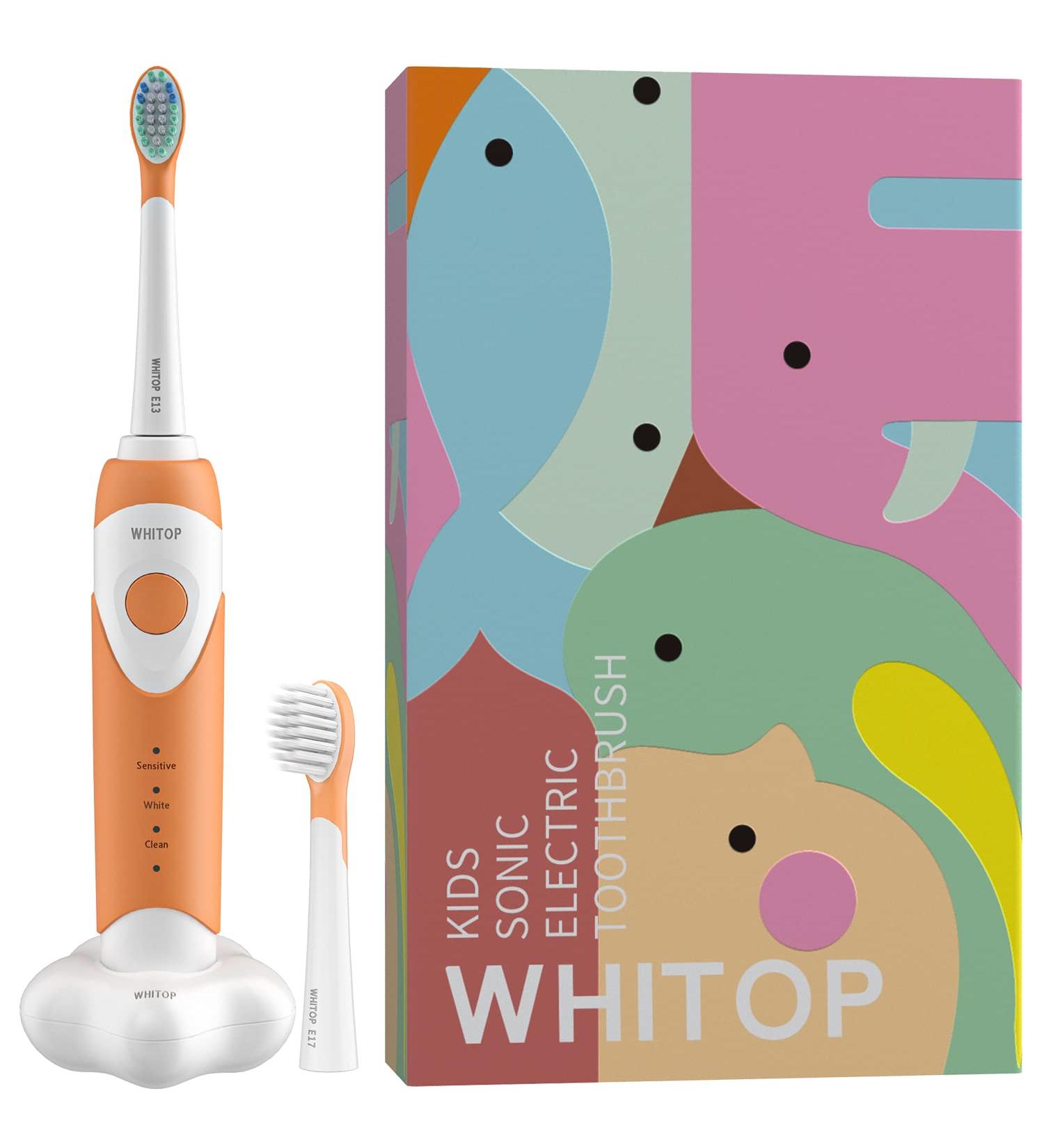 ED07 Kids Electric Toothbrush - Waterproof Wireless Charging 3 Cleaning Modes - Sonic Rechargeable Toothbrush for Boys & Girls (Orange - Buy Online on GoSupps.com