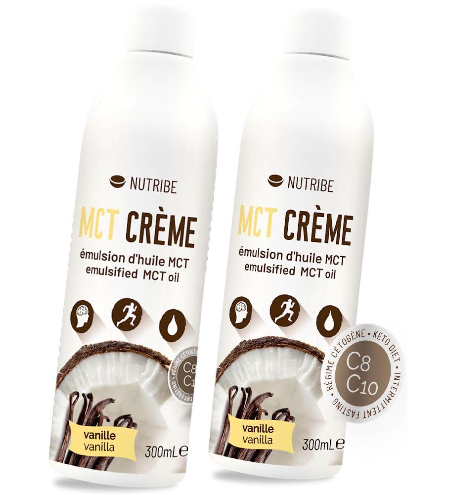 Nutribe MCT Cream C8 C10 MCT Coconut Emulsion Vanilla 2 x 300 ml Stronger in Ketones than MCT Oil - Buy Online on GoSupps.com