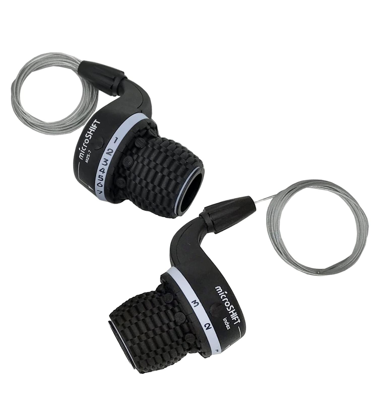 microSHIFT 3X7 Speed Twist Grip Shifters - Compatible with Shimano, Black - Buy Online on GoSupps.com