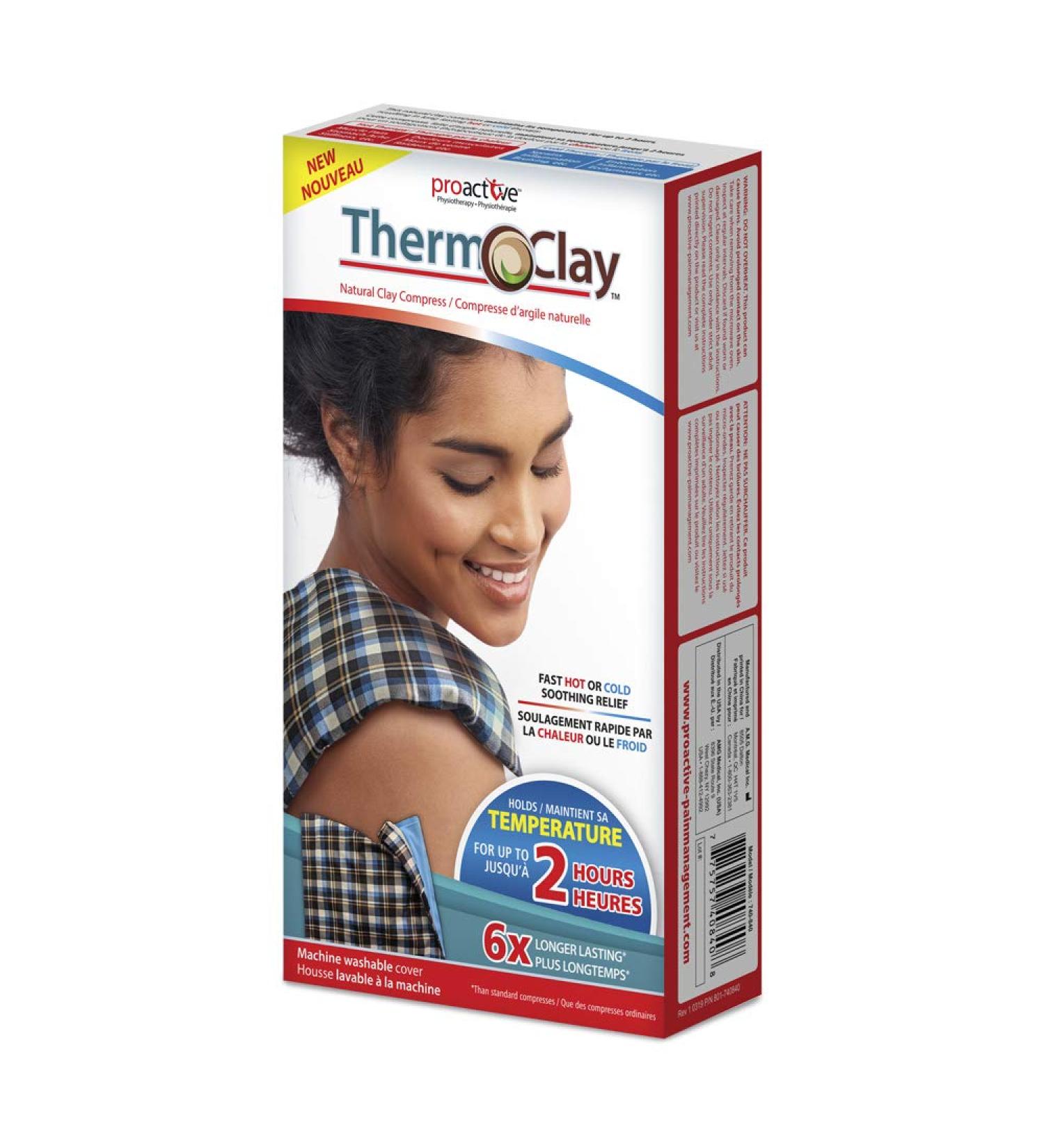 ProActive Therapeutic Clay Pack - Hot or Cold Therapy for Injuries, Swelling, and Pain Relief - Reusable 12 x 10 Washable Cover - Blue - Buy Online on GoSupps.com