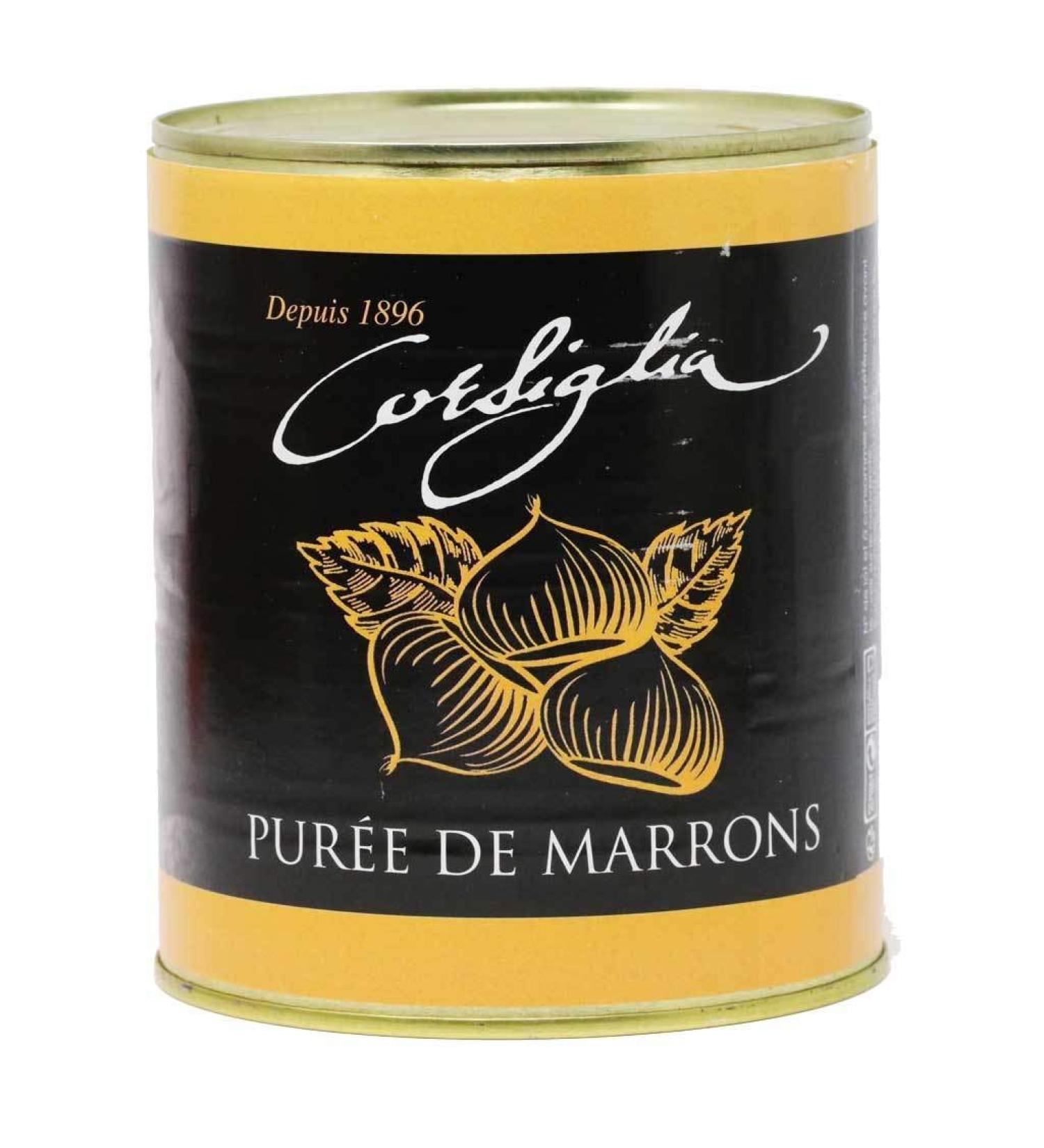 Chestnut puree firm & unsweetened (orange can) Corsiglia Facor 870g