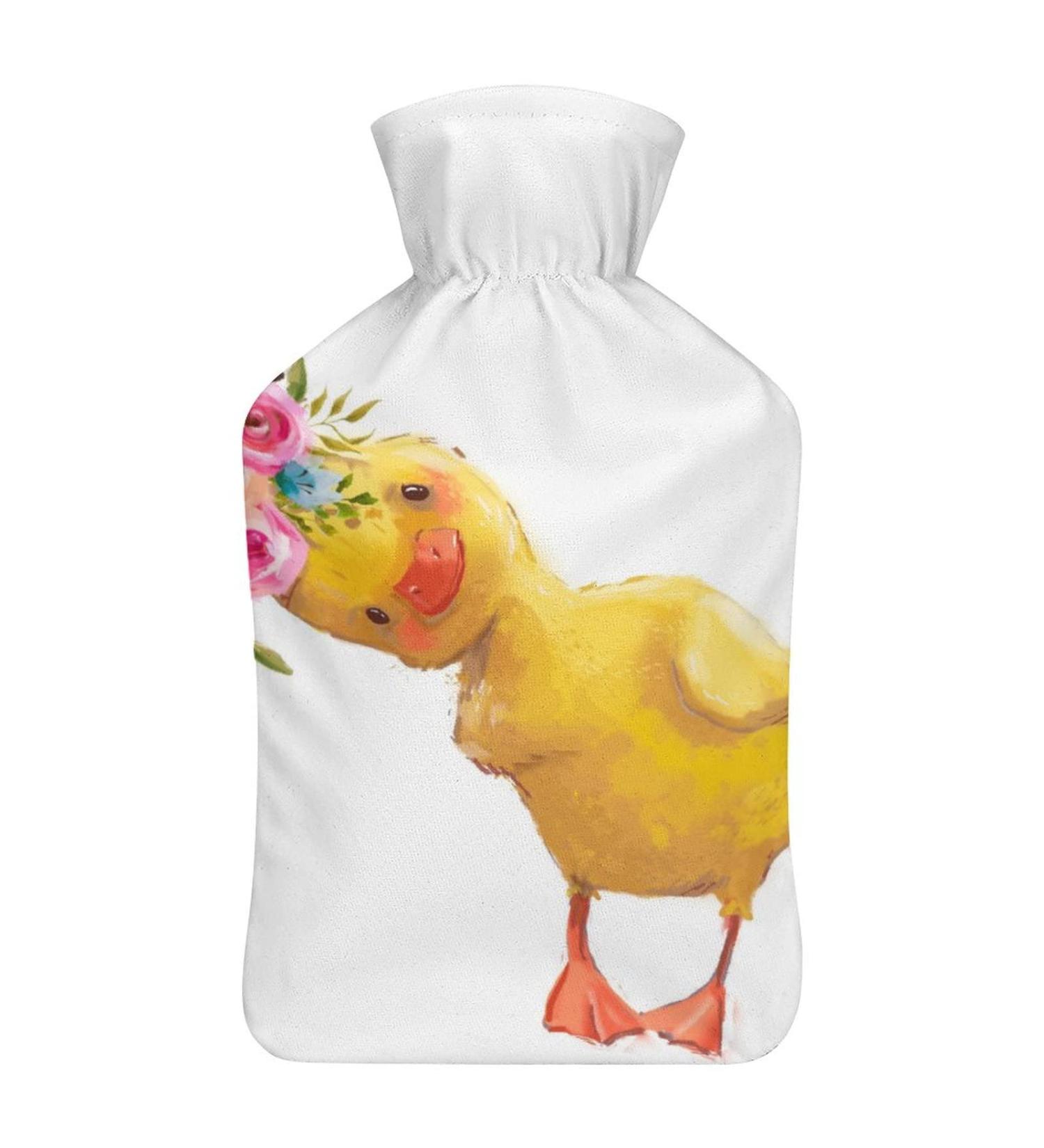 Little Duck Hot Water Bottle with Plush Cover - Hand Warmer for Adults & Kids | 26.5x15.3cm - International Shipping Available - Buy Online on GoSupps.com