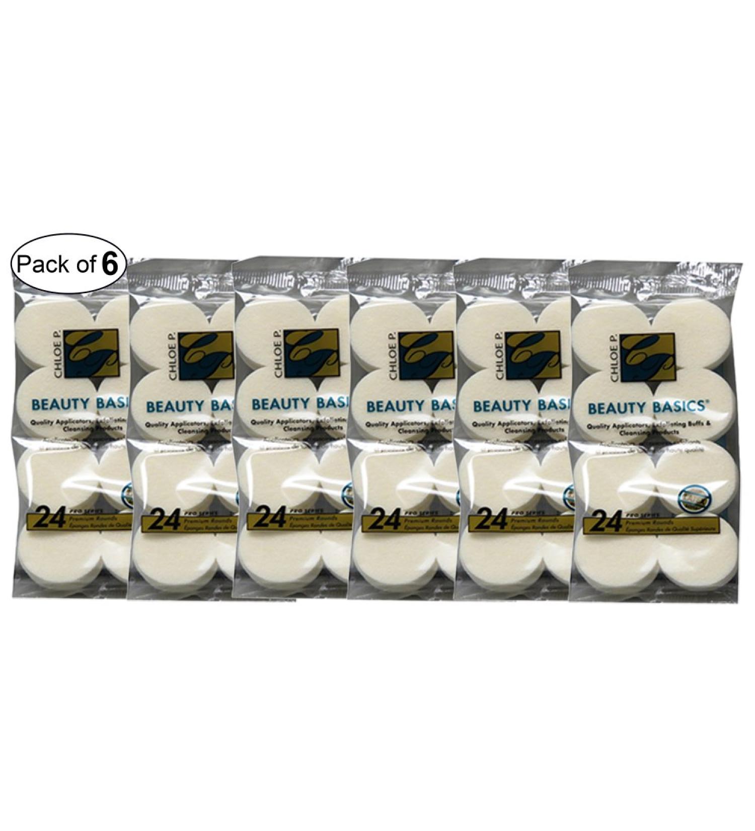 Beauty Basics Cosmetic Round Sponges (24 In 1 Pack) (Pack of 6)