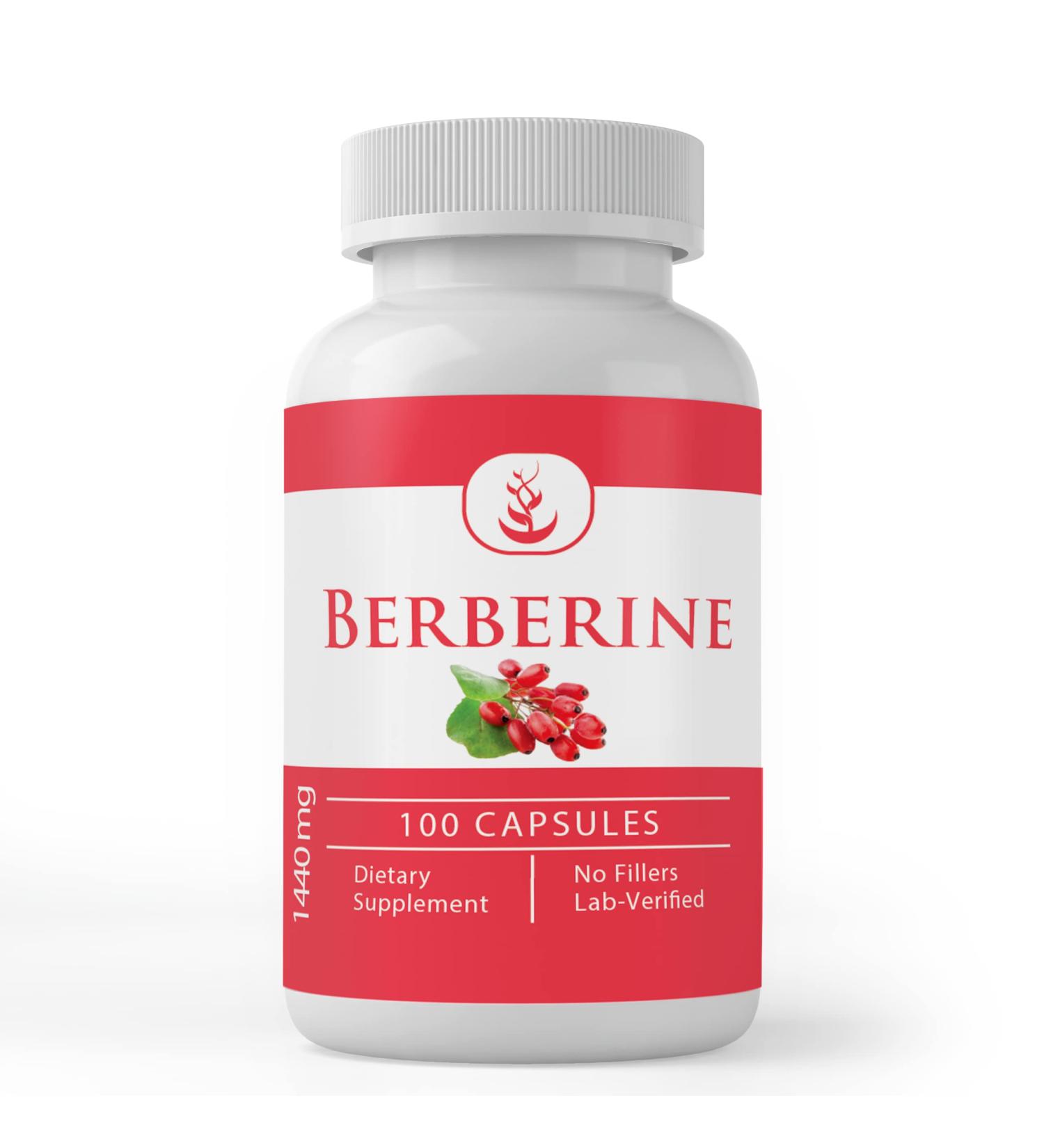 Pure Berberine Capsules - Lab Verified, 100 Count - No Additives, Original Ingredients - Buy Online on GoSupps.com