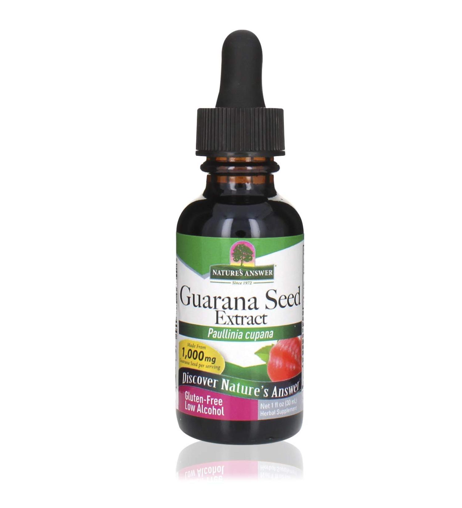 Nature's Answer Guarana Seed Extract - Organic Energy Booster Supplement for Focus & Clarity | 1 fl oz - Buy Online on GoSupps.com
