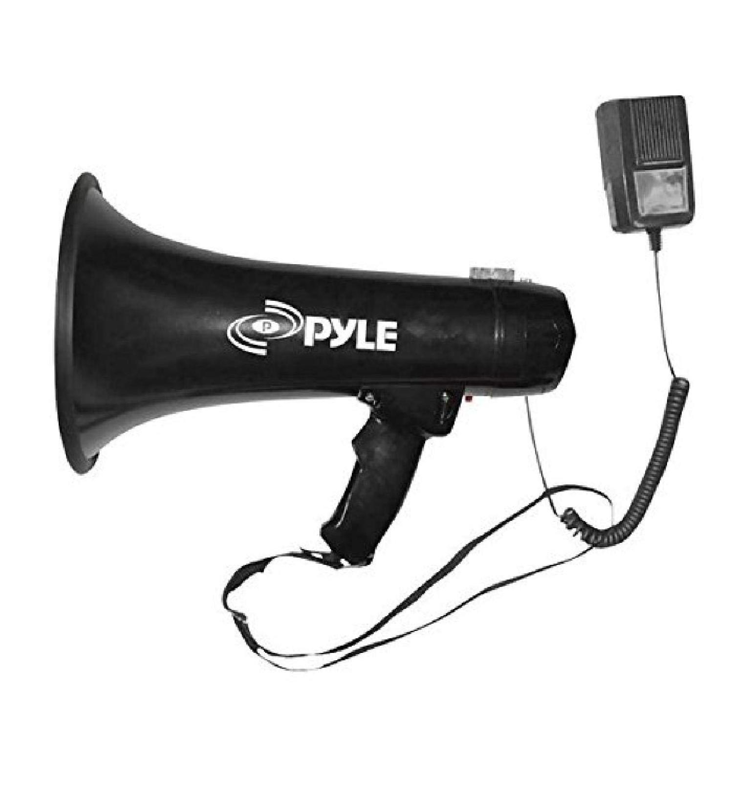 Pyle Portable Megaphone Speaker PA Bullhorn - Built-in Siren, 40W Adjustable Vol Control & 1000 Yard Range, Ideal for Any Outdoor Sports, Cheerleading Fans Coaches & Safety Drills - PMP43IN