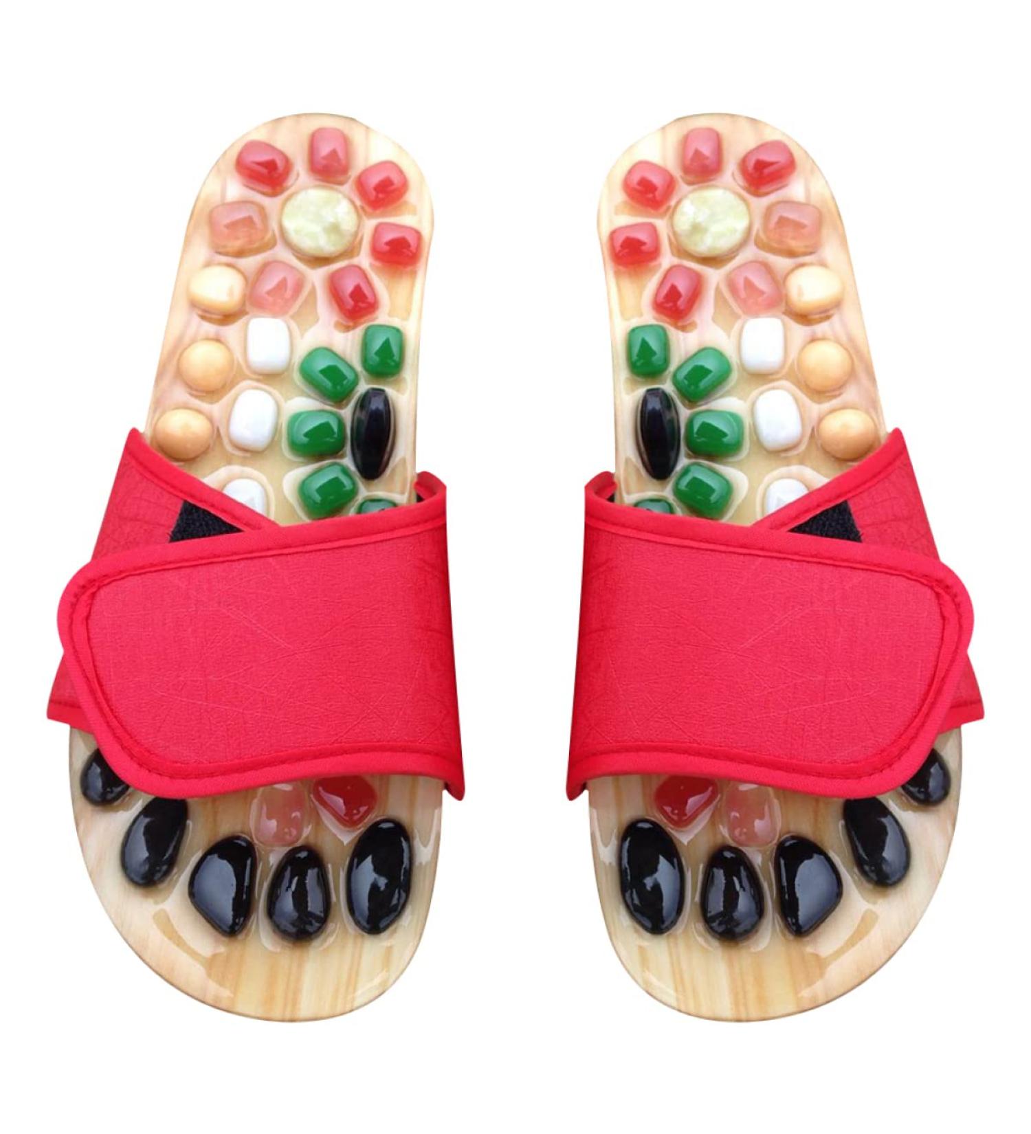 Relief Size Slippers for Neuropathy - Jade Massager & Acupuncture Point Sandals | Shiatsu Foot Pain Relief - Size 37-38 - Buy Online on GoSupps.com