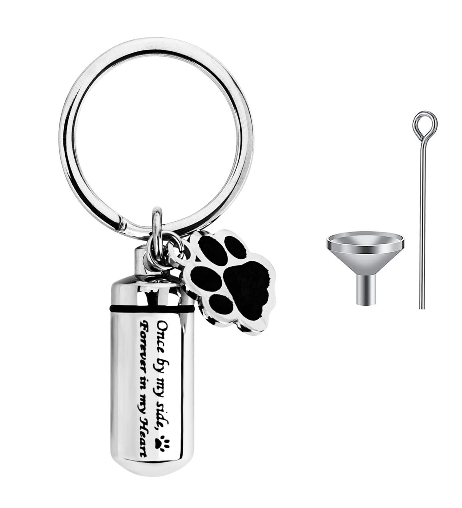  CTDMJ Stainless Steel Dog Paw Cremation Urn Keyring Small Urns for Ashes Ashes Urn Mini Cremation Urn Memorial Ashes Keepsake Keychain Pet Charms Locket Pendant Cremation Jewellery for Ashes - Buy Online on GoSupps.com