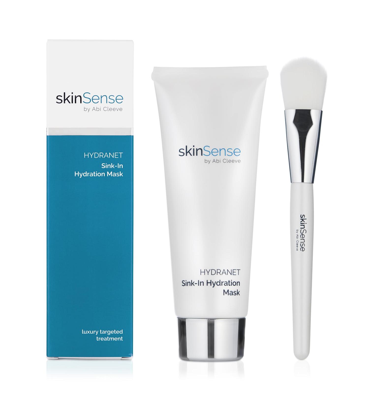 SkinSense Hydranet Sink-In Hydration Mask 100ml Moisturising Face Mask for Dry Skin Luxury Face Mask Anti Ageing Face Mask Overnight Face Mask Face Mask with Applicator Brush - Buy Online on GoSupps.com