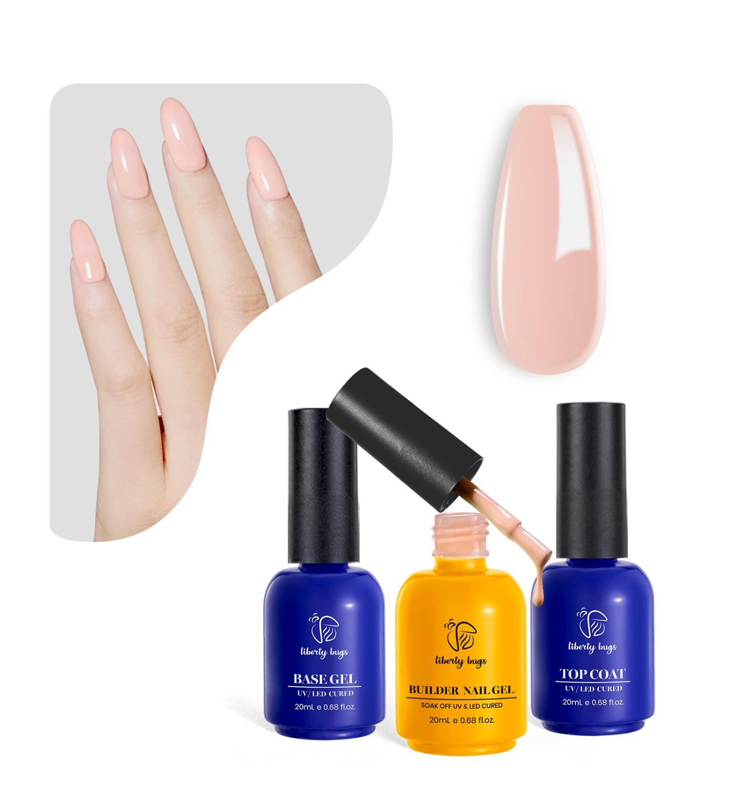 60ml Gel Nail Kit - Neutral Skin Tone Apex Builder Base & Top Coat Set | UV LED Cured Self-Leveling & Soak Off | International Shipping - Buy Online on GoSupps.com
