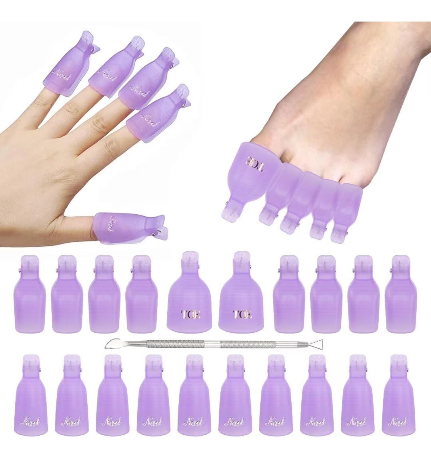  OOTDAY 20pcs Nail Clippers Double Metal Cuticle Pusher for Nail Polish and Toe Nail Polish (Purple) - Buy Online on GoSupps.com