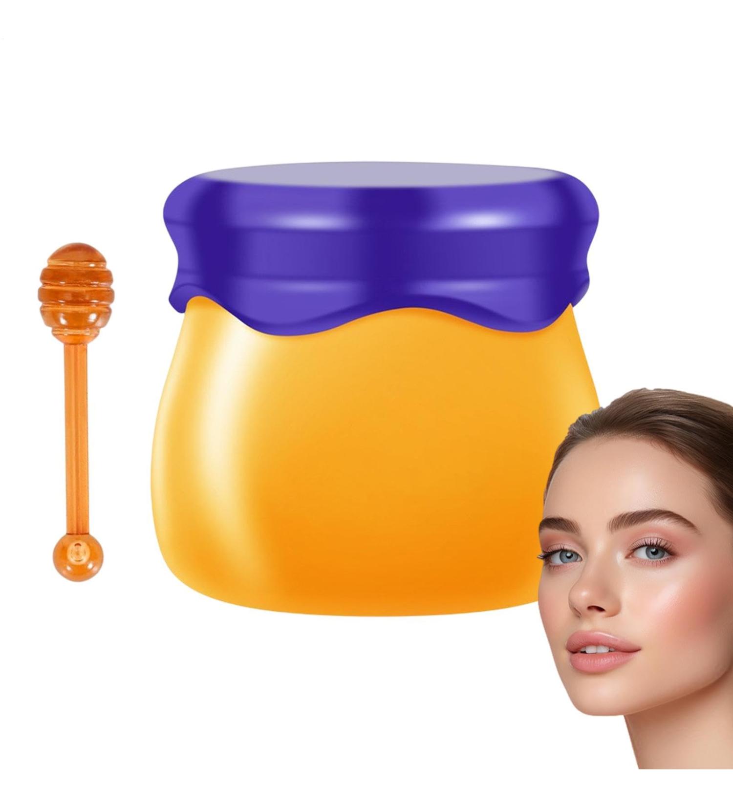 Honey Lip Mask Lip Care Mask Lip Balm 9g Pot Design Lip Masque for Lips Lip Balm Moisturizing Includes Lip Brush Softens Lip Lines 02 - Buy Online on GoSupps.com