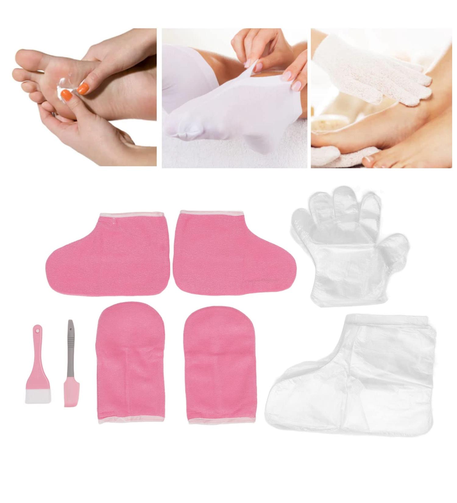 Paraffin Hand Foot Gloves Flannel Keep Warm Wax Hand Foot Liners Paraffin Mittens Foot Set Gloves & Socks for Hot Wax Hand Thermal SPA Therabath Wax - Buy Online on GoSupps.com