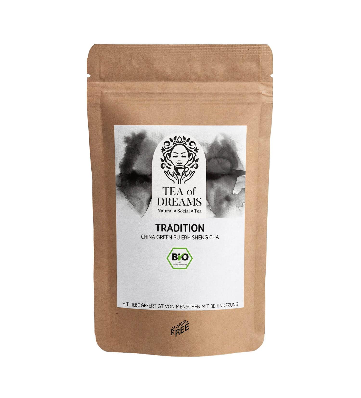 Organic Pu Erh Tea | Chinese Green Sheng Cha | 150g Loose Leaf | Premium Quality - Buy Online on GoSupps.com