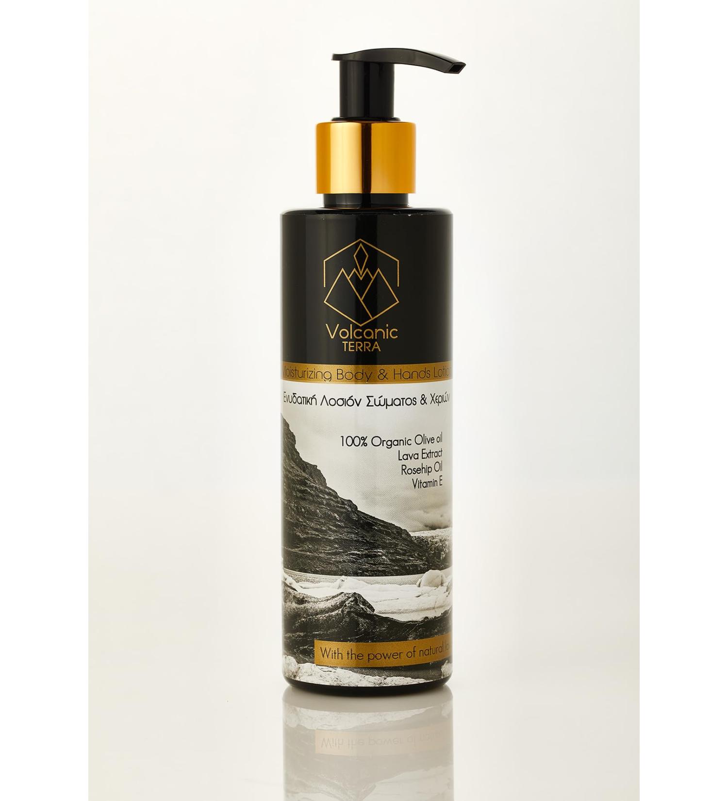Hand and body lotion with volcanic lava extract