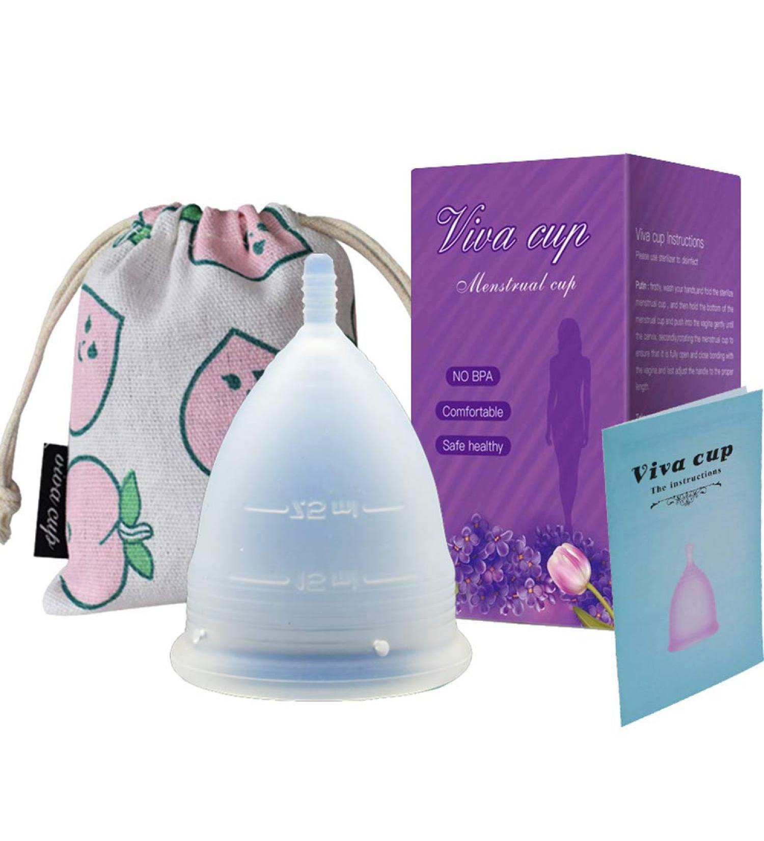Super Soft Menstrual Cup - Reusable Medical Silicone | Sensitive Women's Hygiene Product (L Transparent) - Buy Online on GoSupps.com