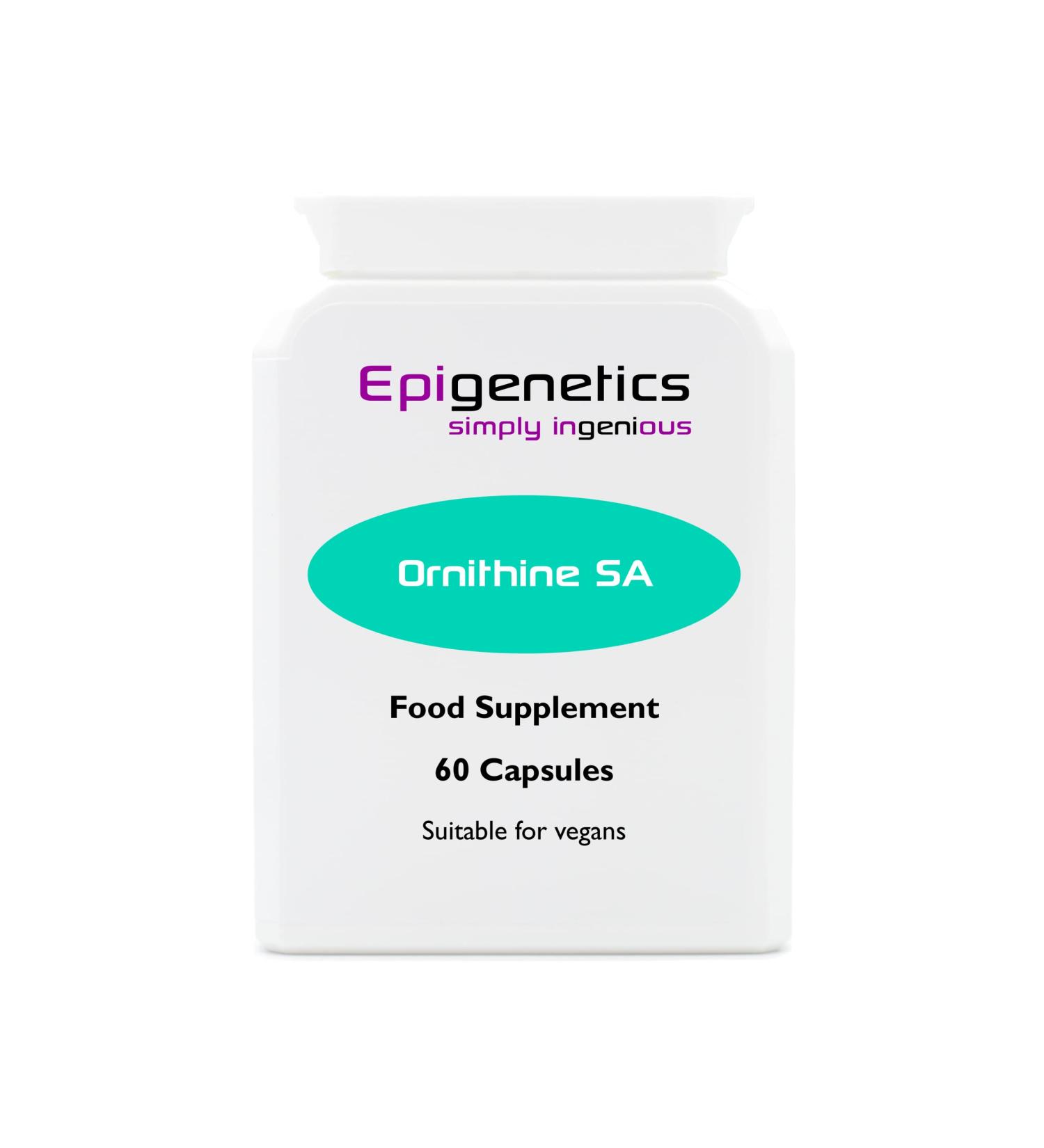 Ornithine SA | 325mg L-Ornithine (HCl) Amino Acid + Succinic Acid Natural Antioxidant | 60 Vegan Friendly Capsules UK Made | 1 Capsule Daily (2 Month Supply)