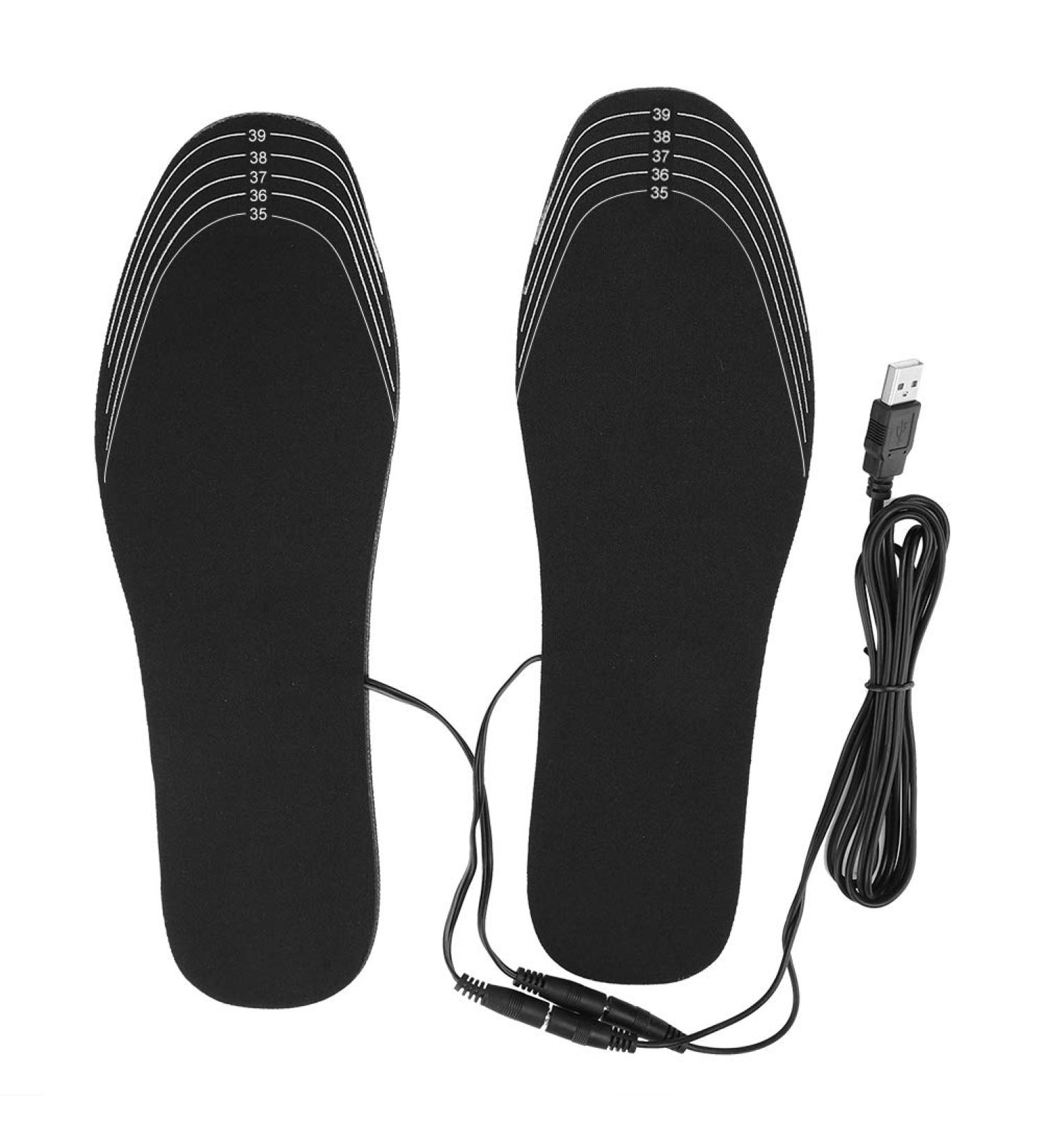 Heated Shoe Insoles USB Foot Warming Pad Mat for Outdoor Sports - Size S (35-40) - Buy Online on GoSupps.com
