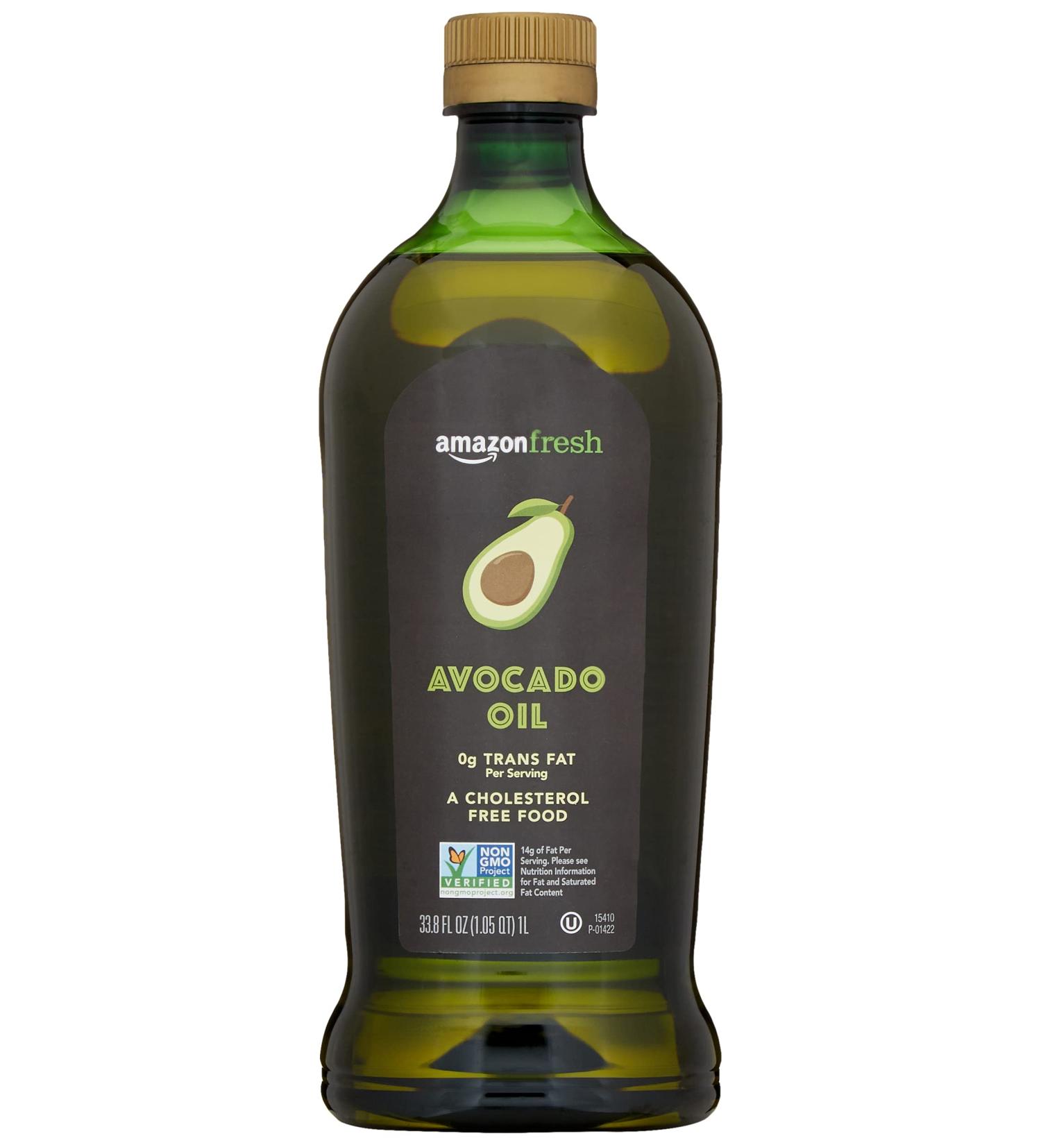 AmazonFresh Avocado Oil 33.8 fl oz (1L) - Premium Quality, Cold-Pressed Oil for Cooking and Skincare - Buy Online on GoSupps.com