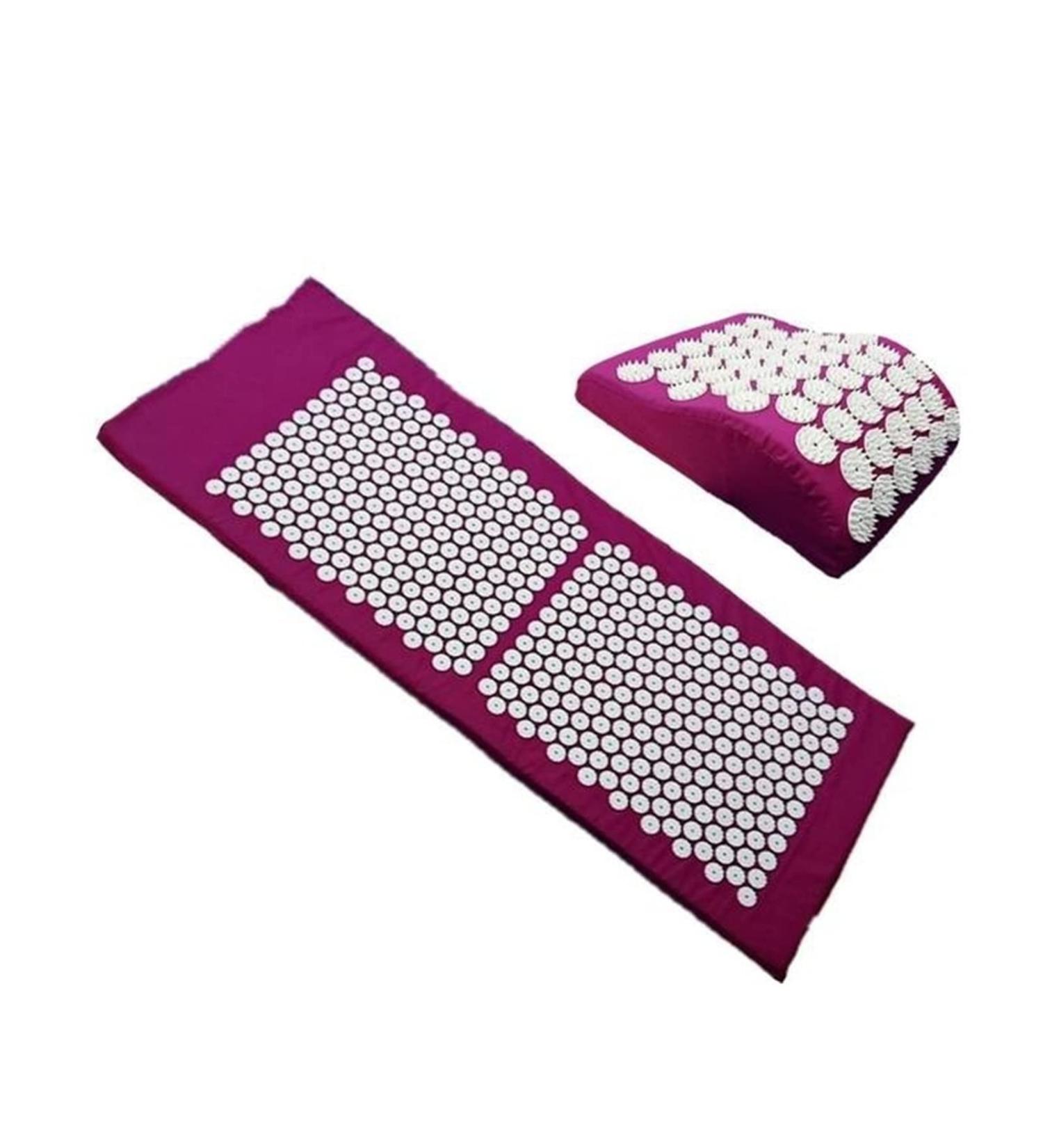 Dunlap Acupressure Massage Pillow Mat - Stress & Back Pain Relief | Purple Set for Ultimate Relaxation - International Shipping Available - Buy Online on GoSupps.com