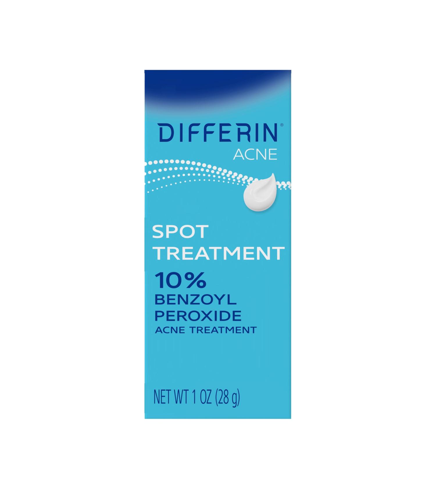 Differin Acne Spot Treatment with 10% Benzoyl Peroxide Maximum Strength OTC Acne Treatment Fast Acting Spot Treatment for Face 1 oz - Buy Online on GoSupps.com