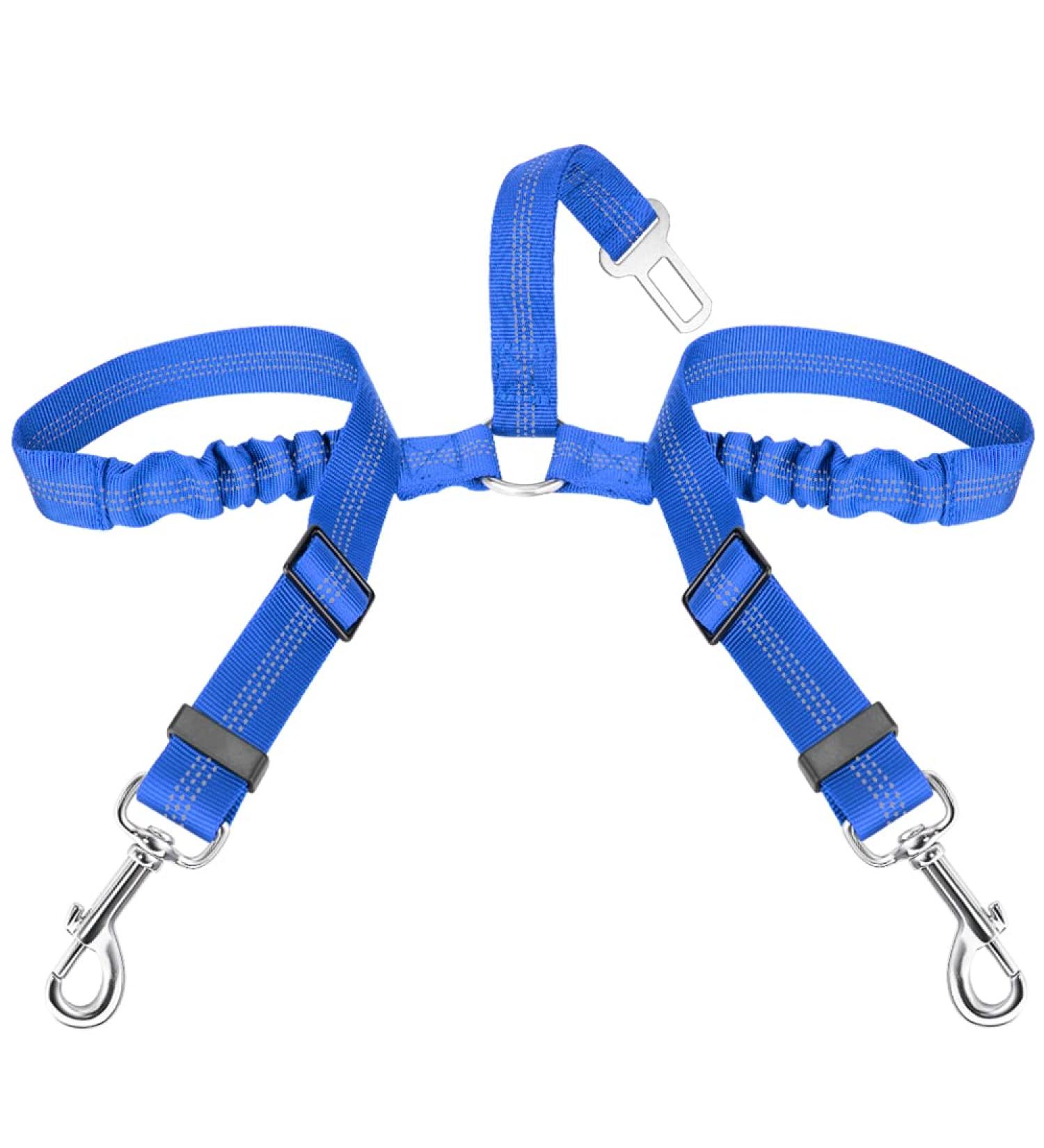 Buy Slowton 2-in-1 Dog Car Seat Belt | Tangled-Free Durable Adjustable & Reflective - Perfect for Travel with Medium Dogs - Light Blue - Buy Online on GoSupps.com