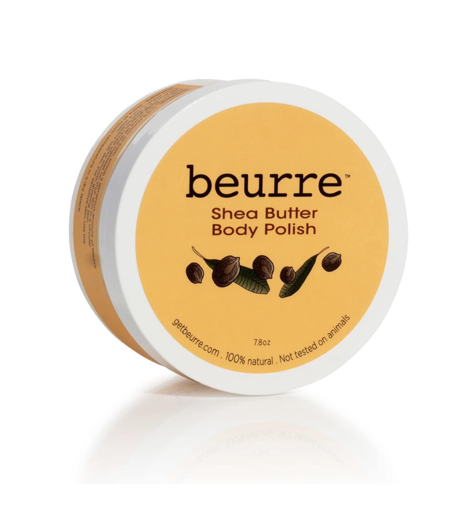 Beurre Shea Butter Body Polish Sugar Scrub with Skin Nourishing Oils for All Skin Types - Vegan Skin Care Light Non-Greasy - Soothing Hydrating Non-Toxic | 7.8 oz. - Buy Online on GoSupps.com