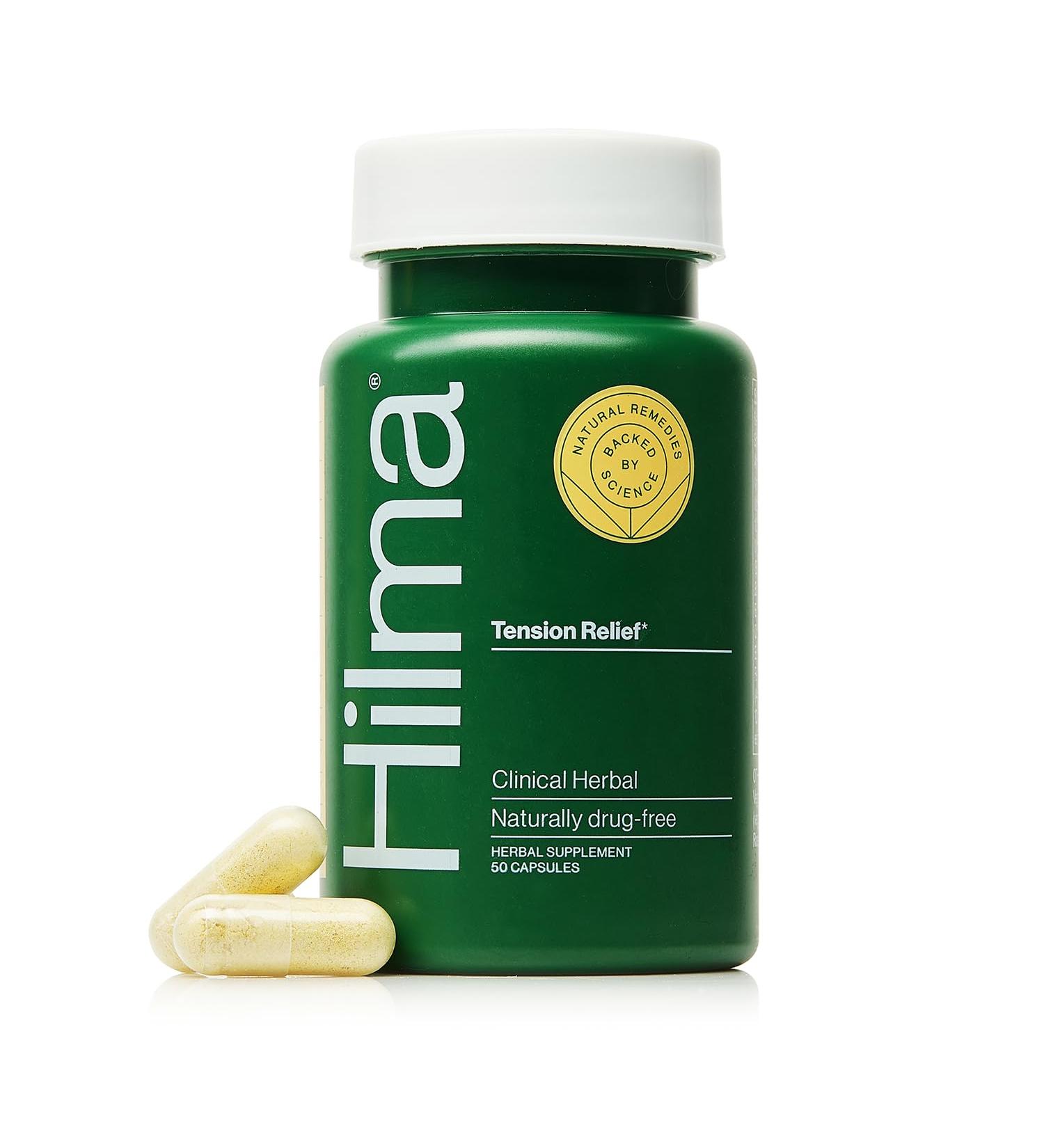 Hilma Natural Tension Headache Relief - Vegan Supplements with Magnesium Boswellia & Feverfew - 50 Count - Buy Online on GoSupps.com