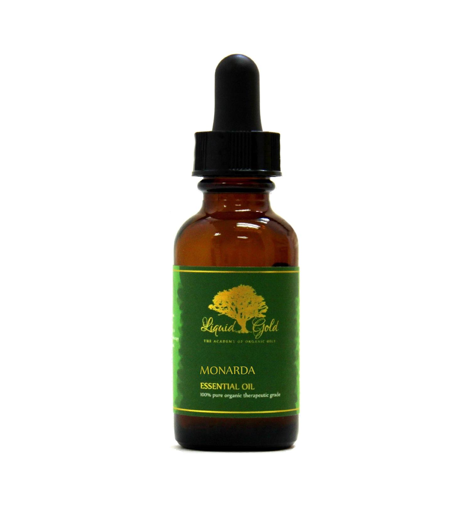 Liquid Gold Inc - 1 oz with Dropper - Premium Monarda Essential Oil - Pure Organic Natural Aromatherapy - Buy Online on GoSupps.com