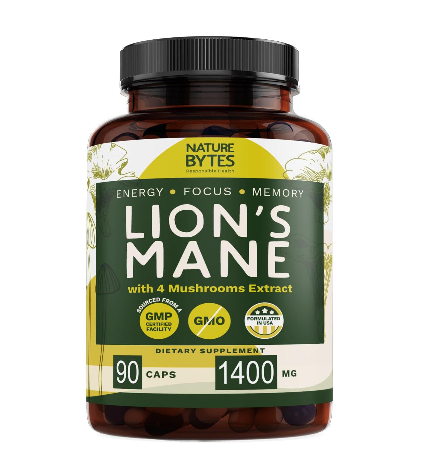 Lions Mane Mushroom Complex: Fruiting Bodies & Extracts for Brain Support, Immune Health, Memory Boost & Focus - Buy Online on GoSupps.com