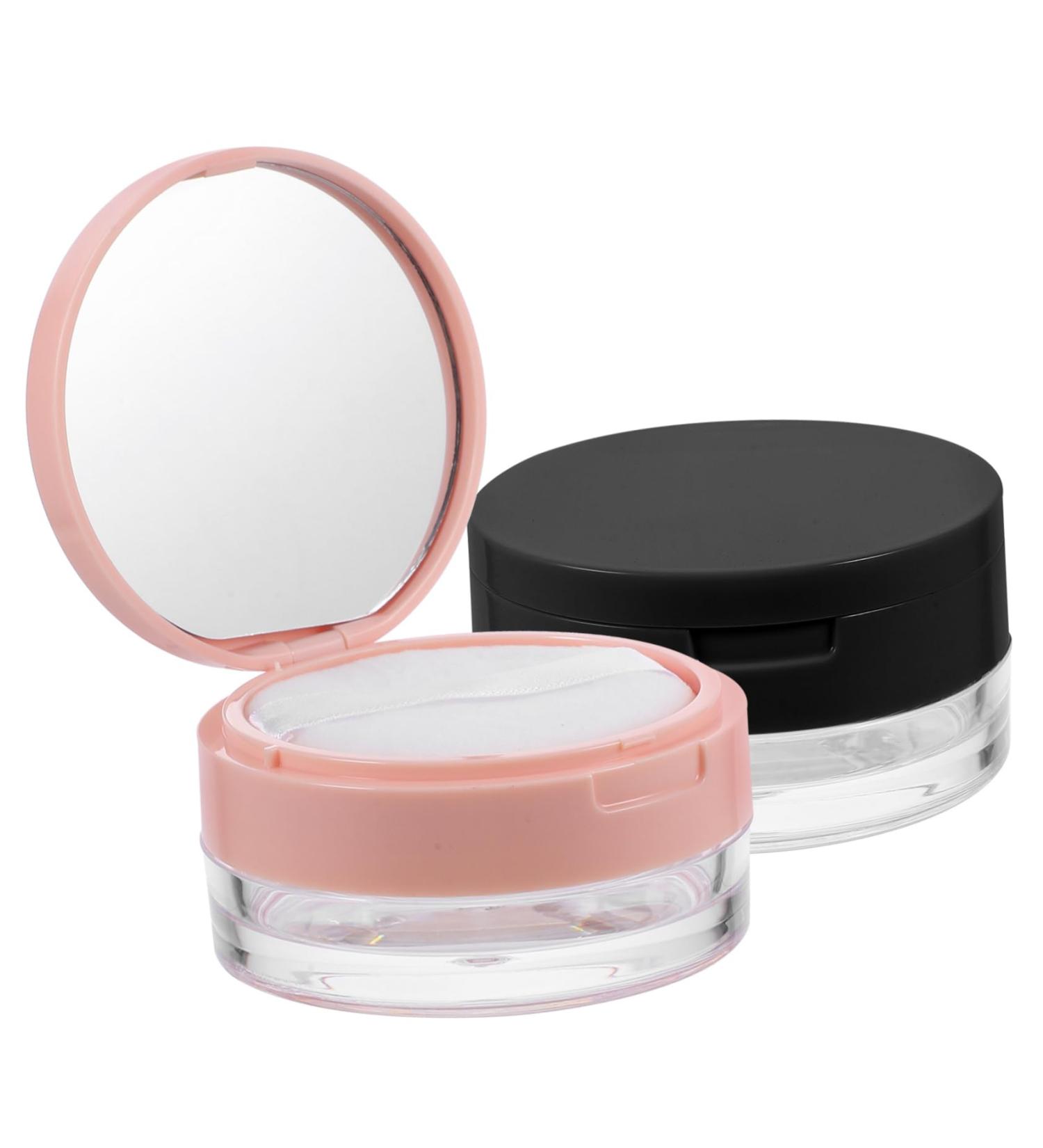 TOVINANNA 4 Pcs Portable Powder Box Crease Reusable Makeup Accessories Cosmetics Powder Case Kit Black Plastic 1 g (Pack of 1) Black Pinkx2pcs - Buy Online on GoSupps.com