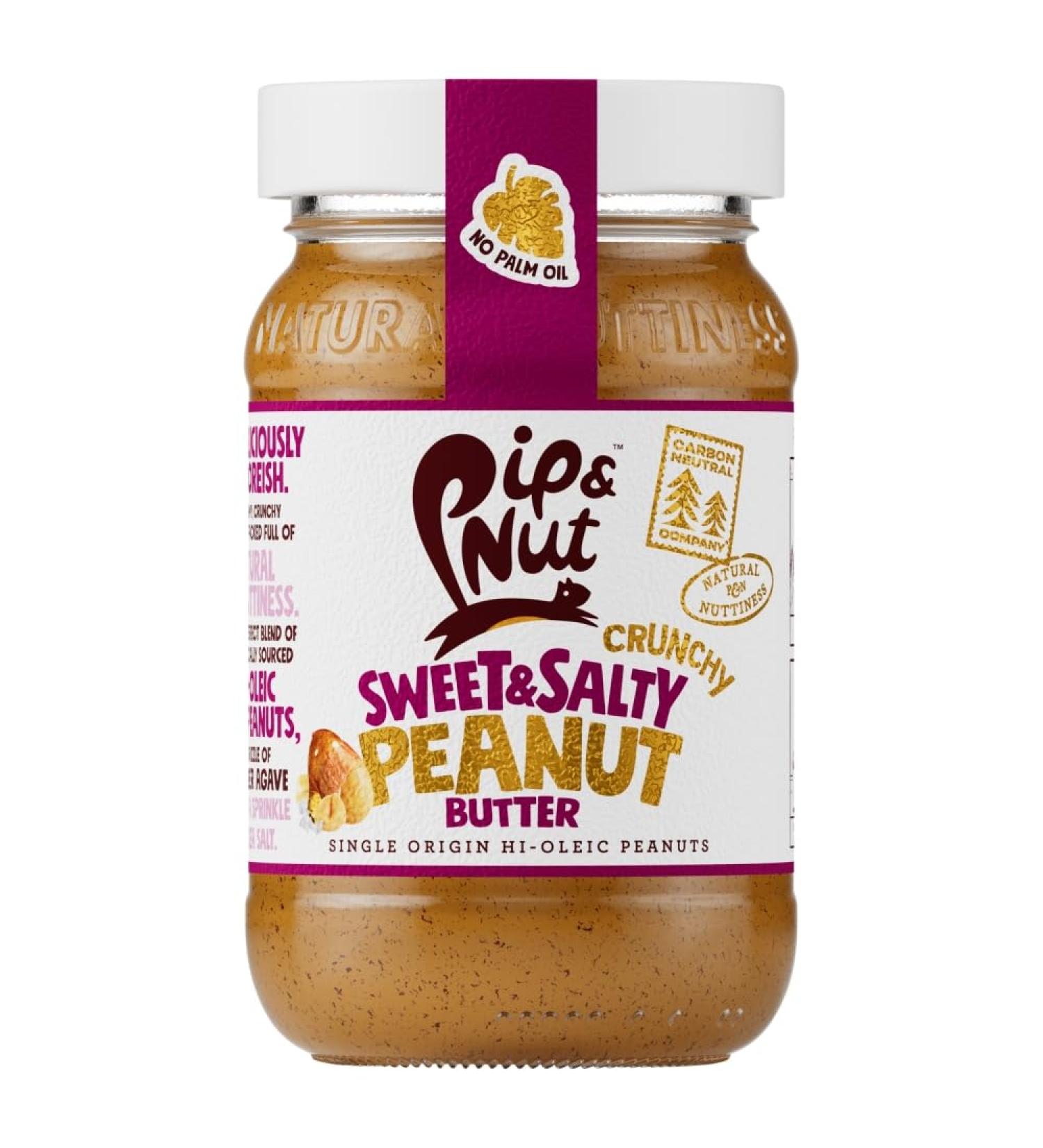 Pip & Nut - Sweet & Salty Crunchy Peanut Butter (300g) | Natural Nut Butter No Palm Oil No Added Sugar Hi-Oleic Peanuts High in Unsaturated Fats Gluten Free Vegan Dairy Free - Buy Online on GoSupps.com