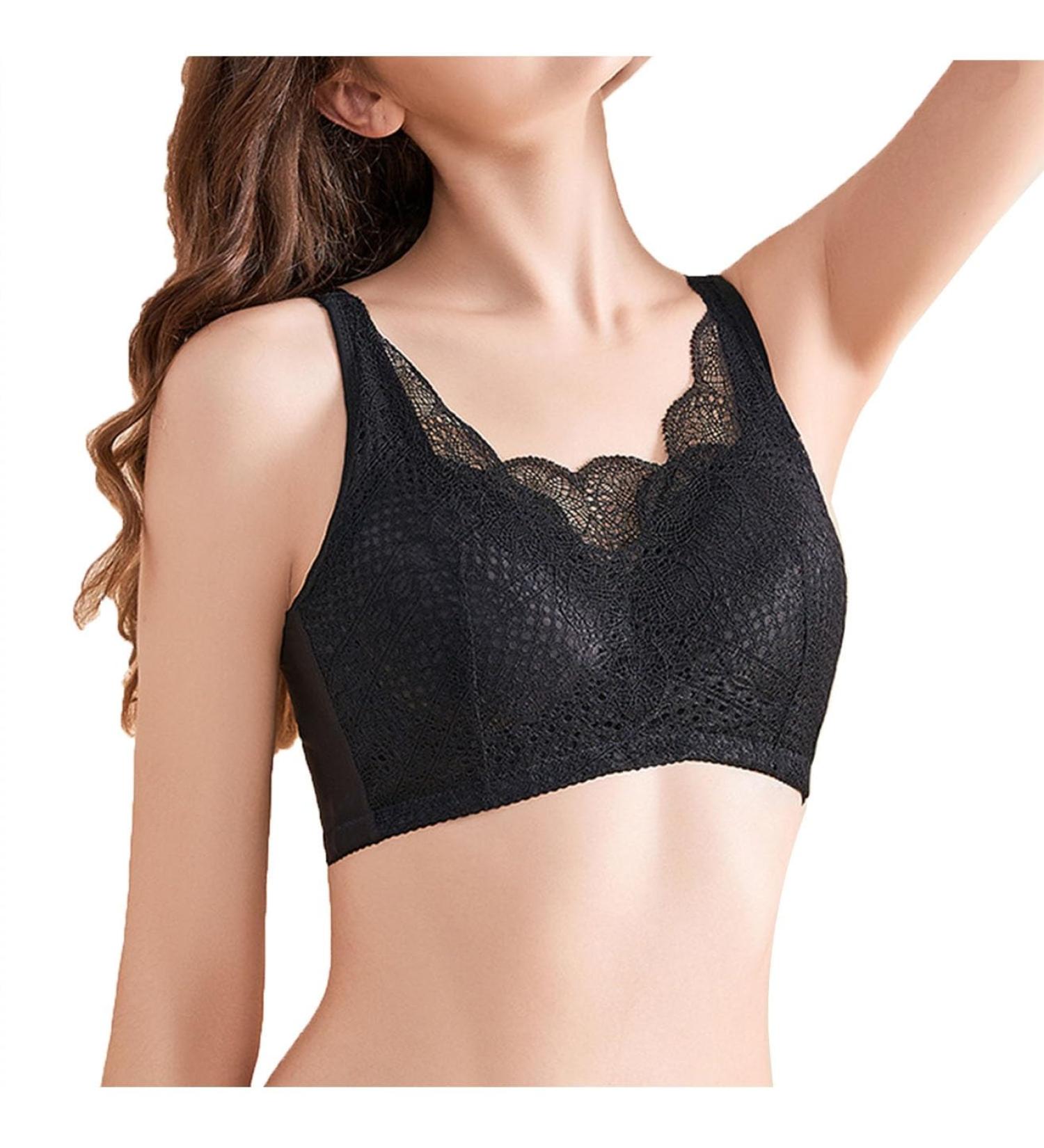 XWSM BH Daily Post Surgical Mastectomy Bag | Women's Cotton Wireless Bralette XXL - Black - Comfortable Breast Prosthesis Support - Buy Online on GoSupps.com
