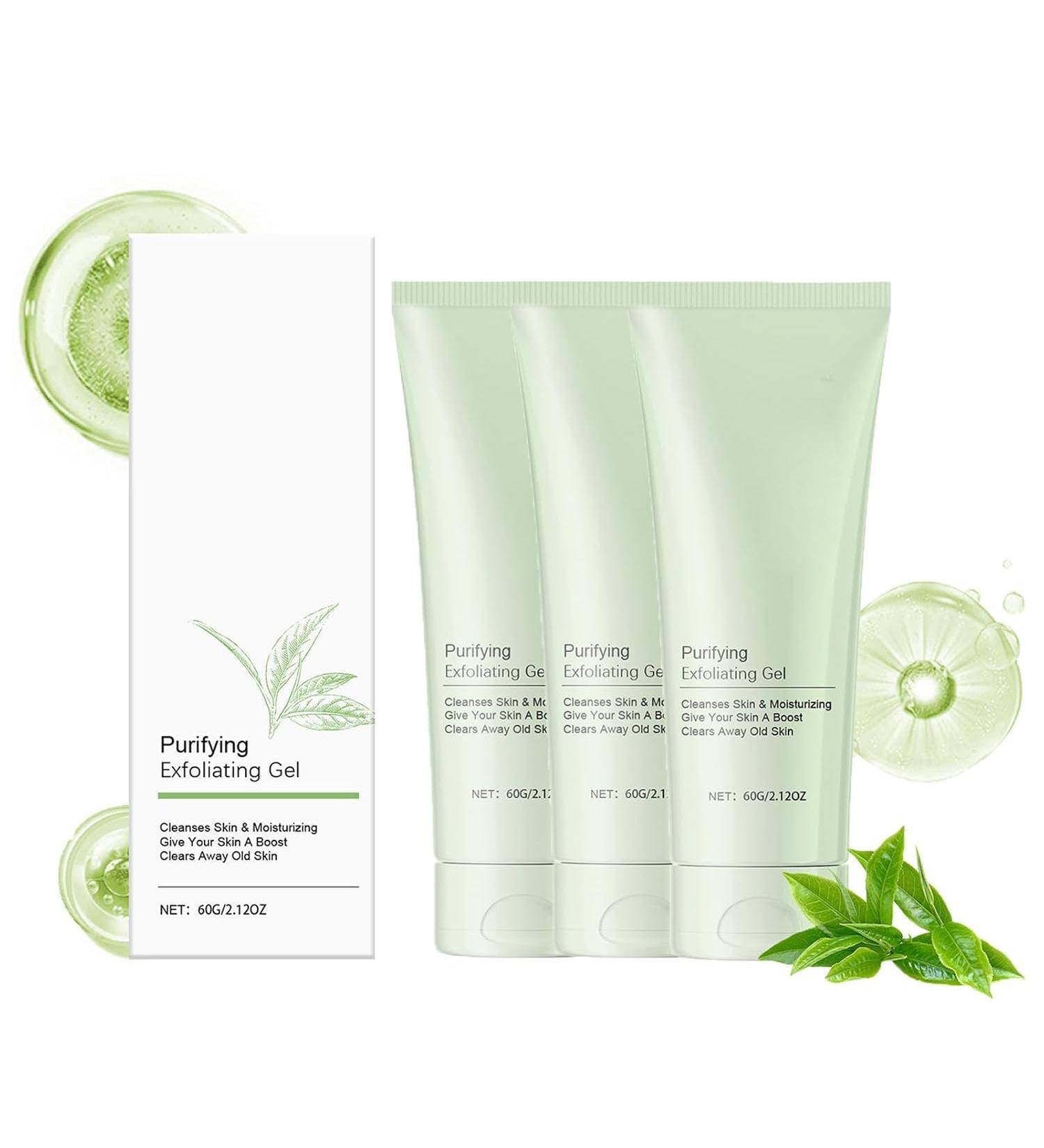 Greteam Purifying Exfoliating Gel Deep Cleansing Exfoliating Gel for Face and Body Moisturizing Enzyme Cleanser for Men and Women 60ml 3 Pieces - Buy Online on GoSupps.com