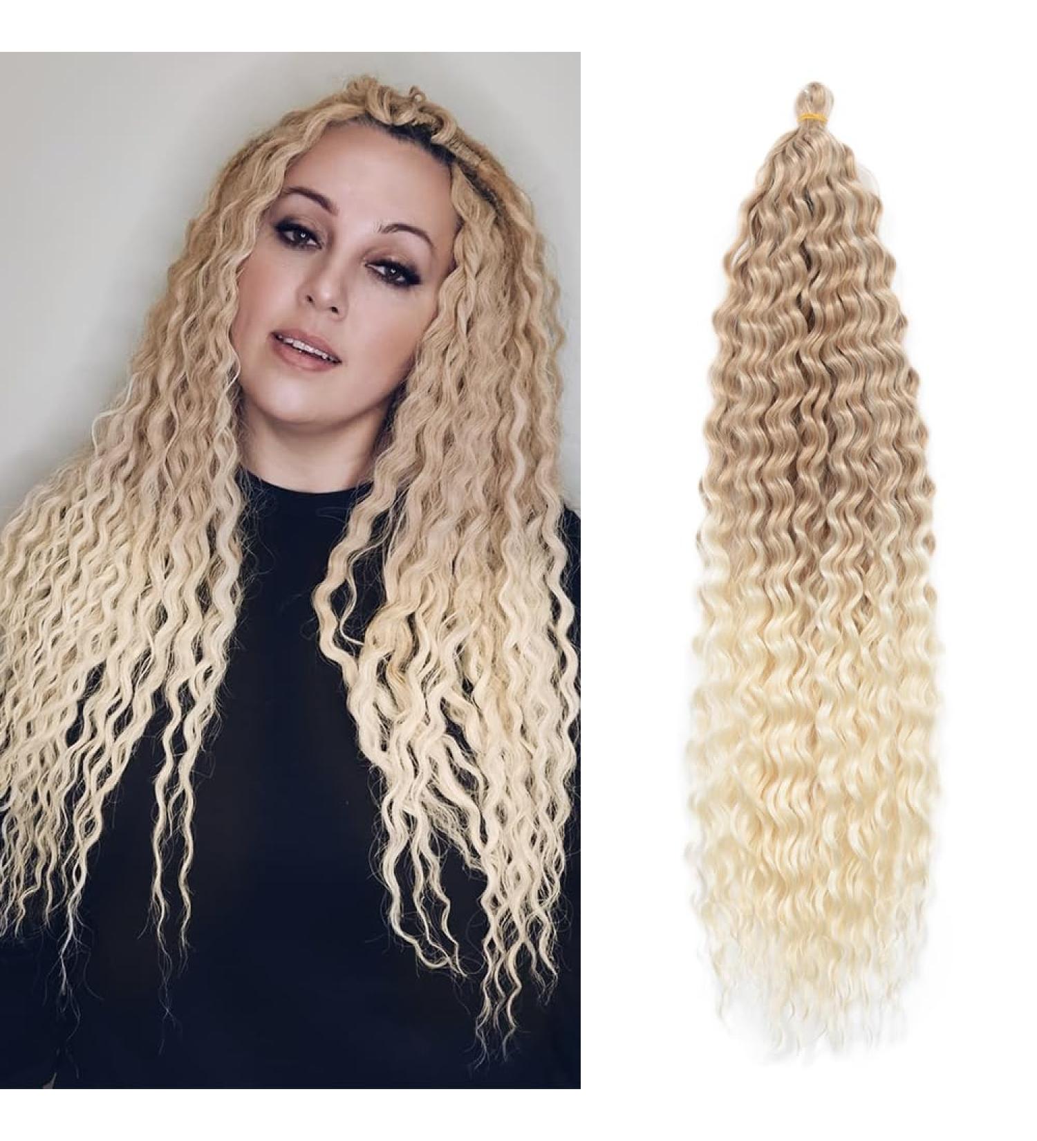 Deep Twist Crochet Hair - 22 Inch Synthetic Ombre Kinky Curl Braided Extensions (6 Packs) | Waterwell Twist Hairstyle - Buy Online on GoSupps.com