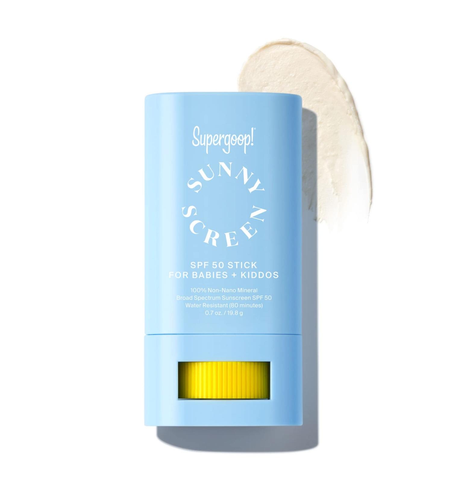 Supergoop! Sunnyscreen 100% Mineral Stick SPF 50 - Face & Body Sunscreen for Babies & Kids - Buy Online on GoSupps.com