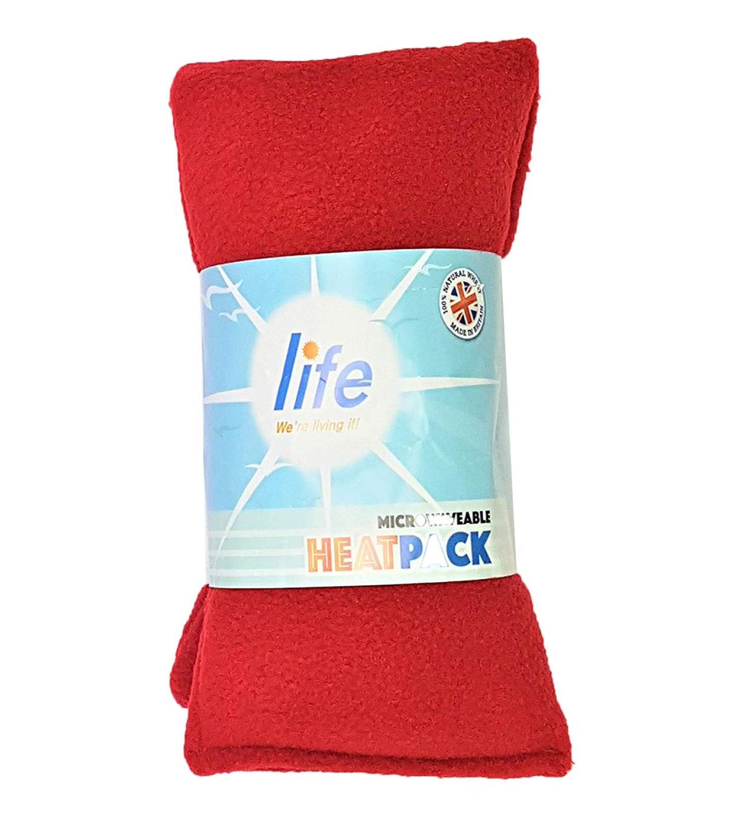 Microwave Wheat Bag Heat Pack Lavender Scented Pain Relief for Neck Back & Shoulders - by Life Healthcare - Fleece Cover Red Red Fleece - Buy Online on GoSupps.com