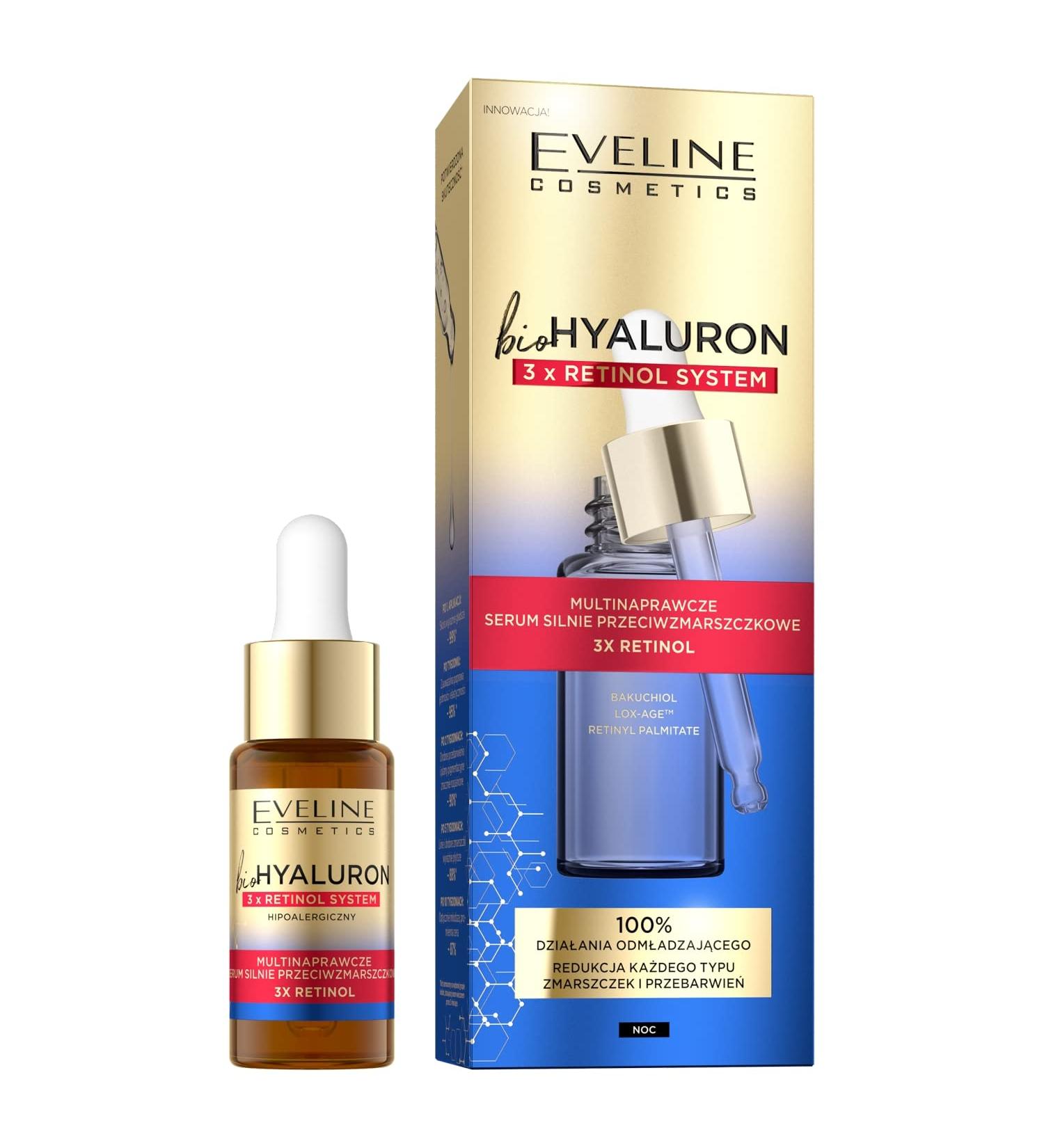 Eveline Cosmetics BioHyaluron 3 x Retinol Multi-Repair Serum Strongly Anti-Wrinkle 18 ml - Buy Online on GoSupps.com