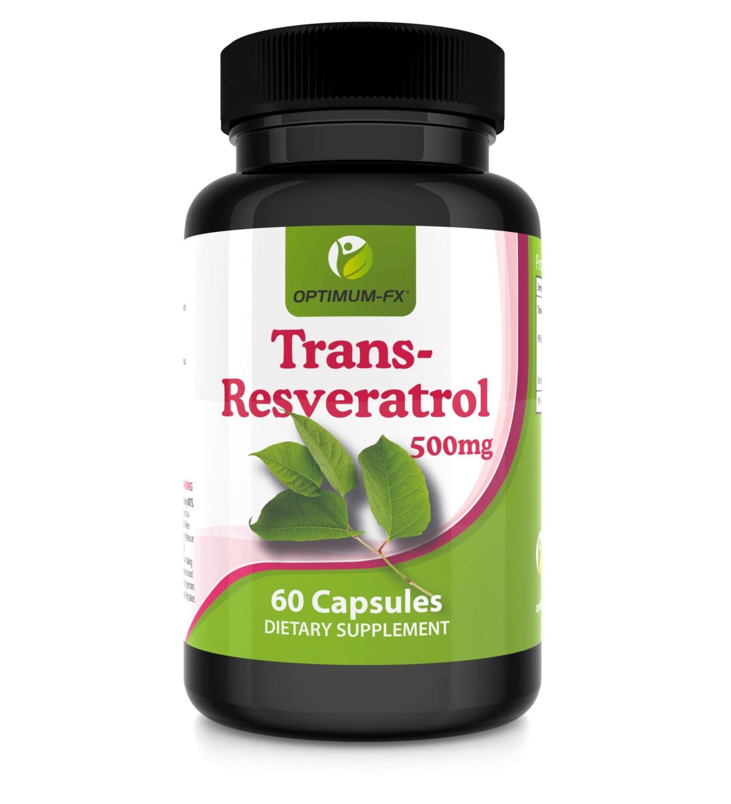 High Strength 500mg Trans Resveratrol Capsules - 60 Vegan Caps, 2 Months Supply - Buy Online on GoSupps.com