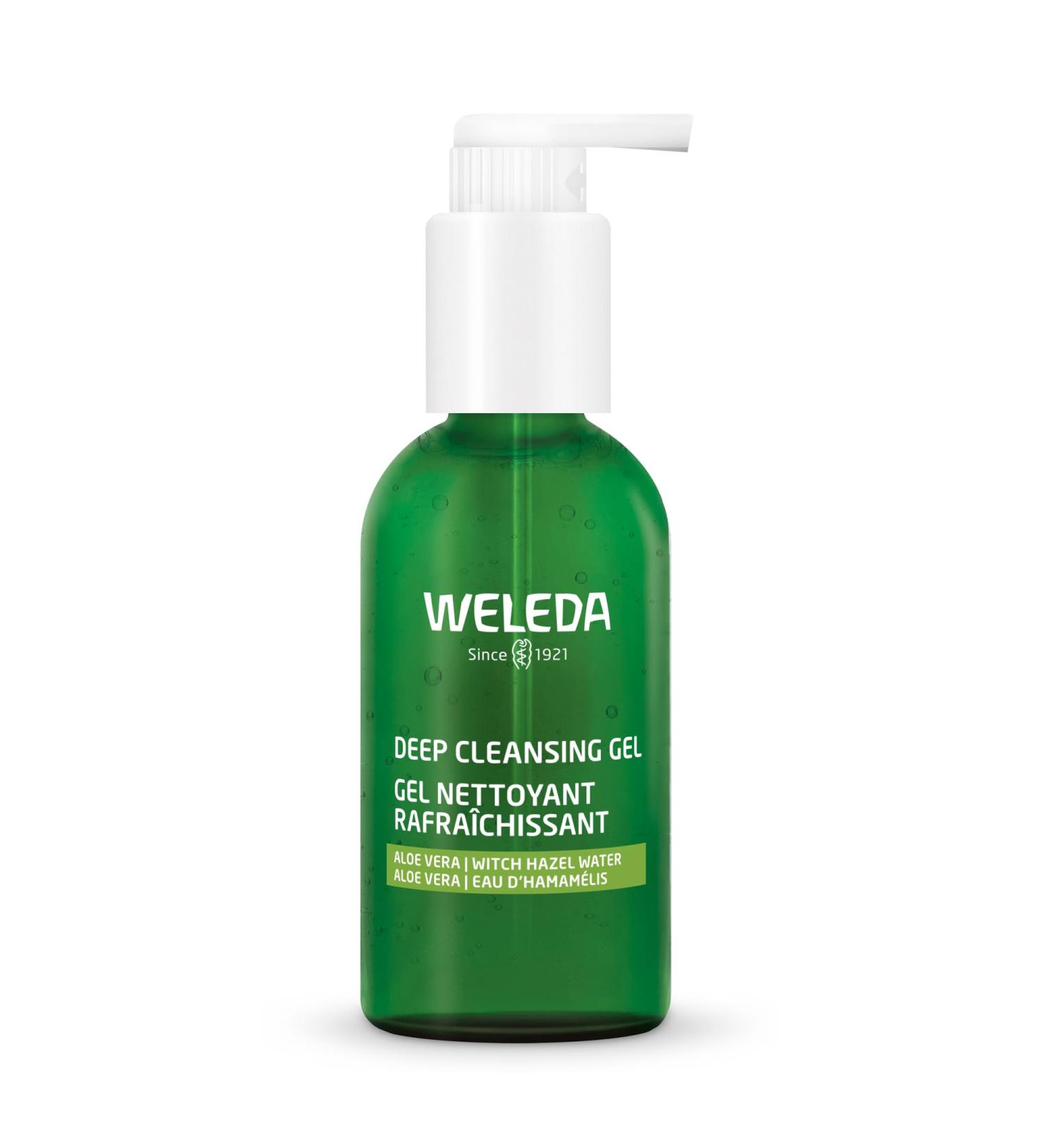 Weleda Organic Deep Cleansing Gel 150ml - Natural light cleansing gel in a pump bottle.