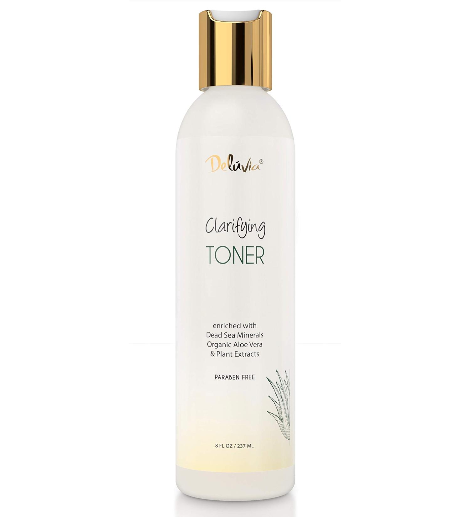 Deluvia Clarifying Toner - Hydrating Alcohol-Free Face Toner for Sensitive Dry & Aging Skin - Pore Cleanser for Men & Women - Buy Online on GoSupps.com