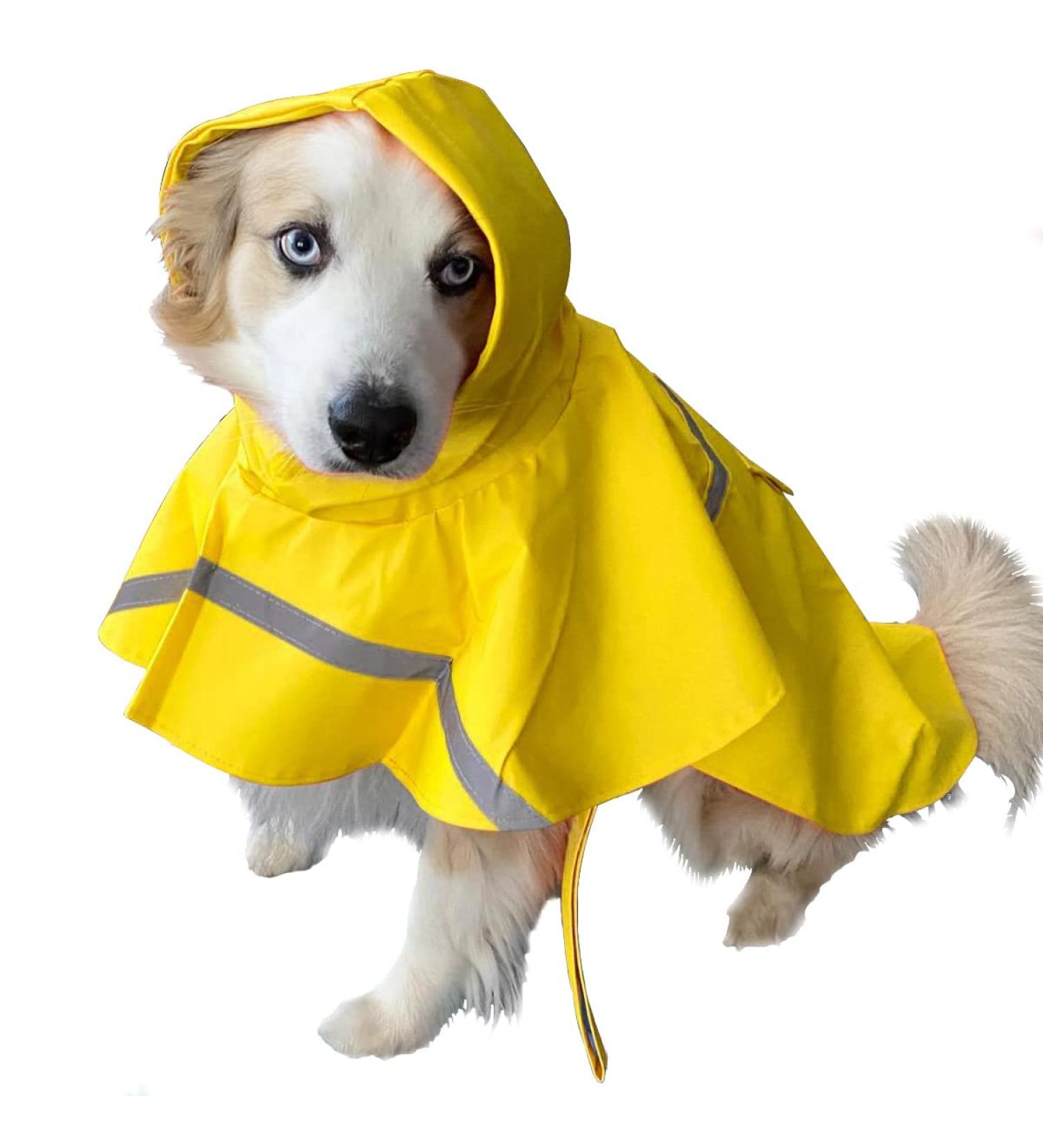 Buy Ocsoso Waterproof Dog Raincoat - Yellow Medium Breathable Rain Jacket for Medium-Sized Dogs - Buy Online on GoSupps.com