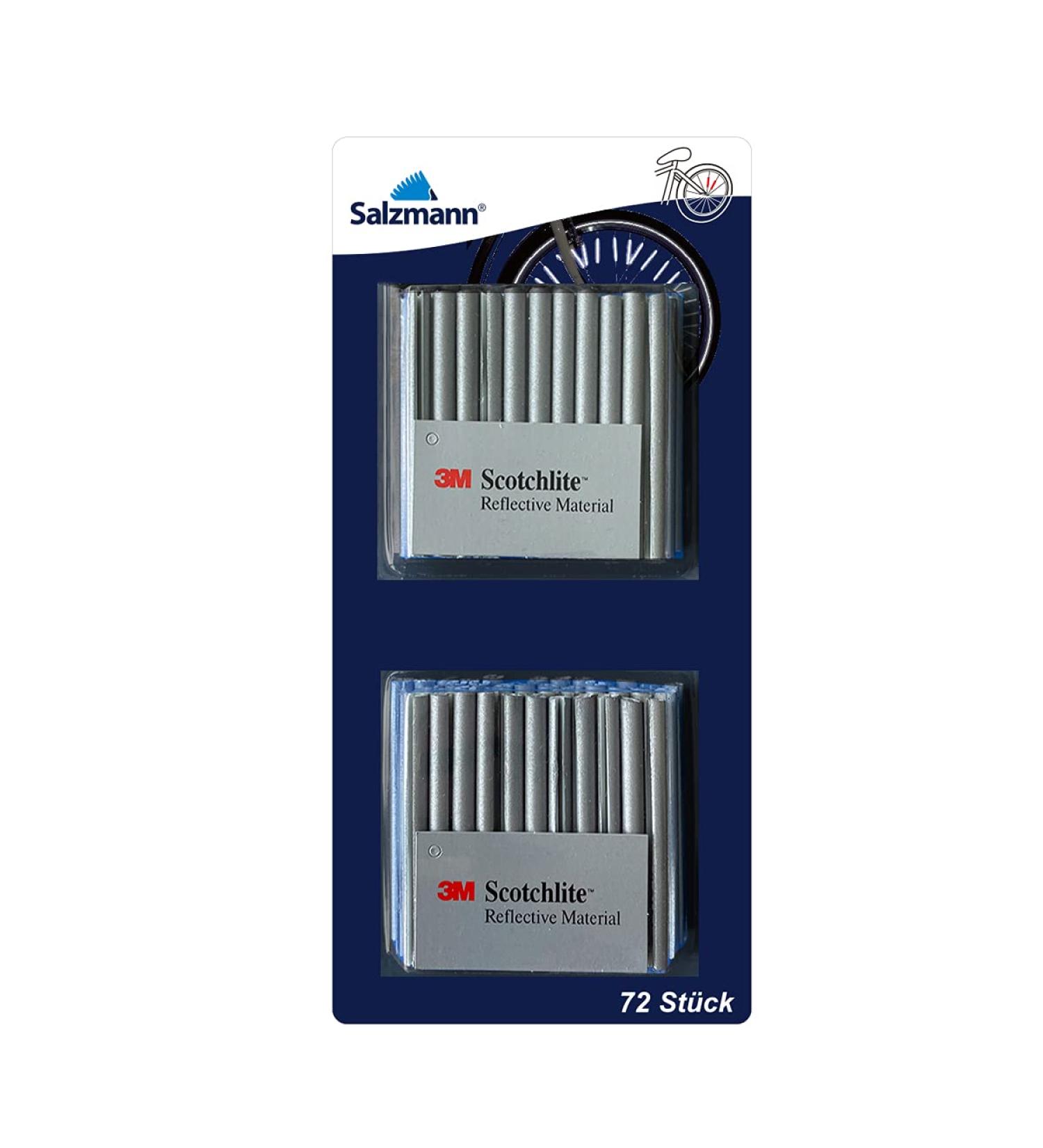 Salzmann 3M Spoke Reflectors for Bicycles - 72 Silver Pieces | High Visibility with 3M Scotchlite - Buy Online on GoSupps.com