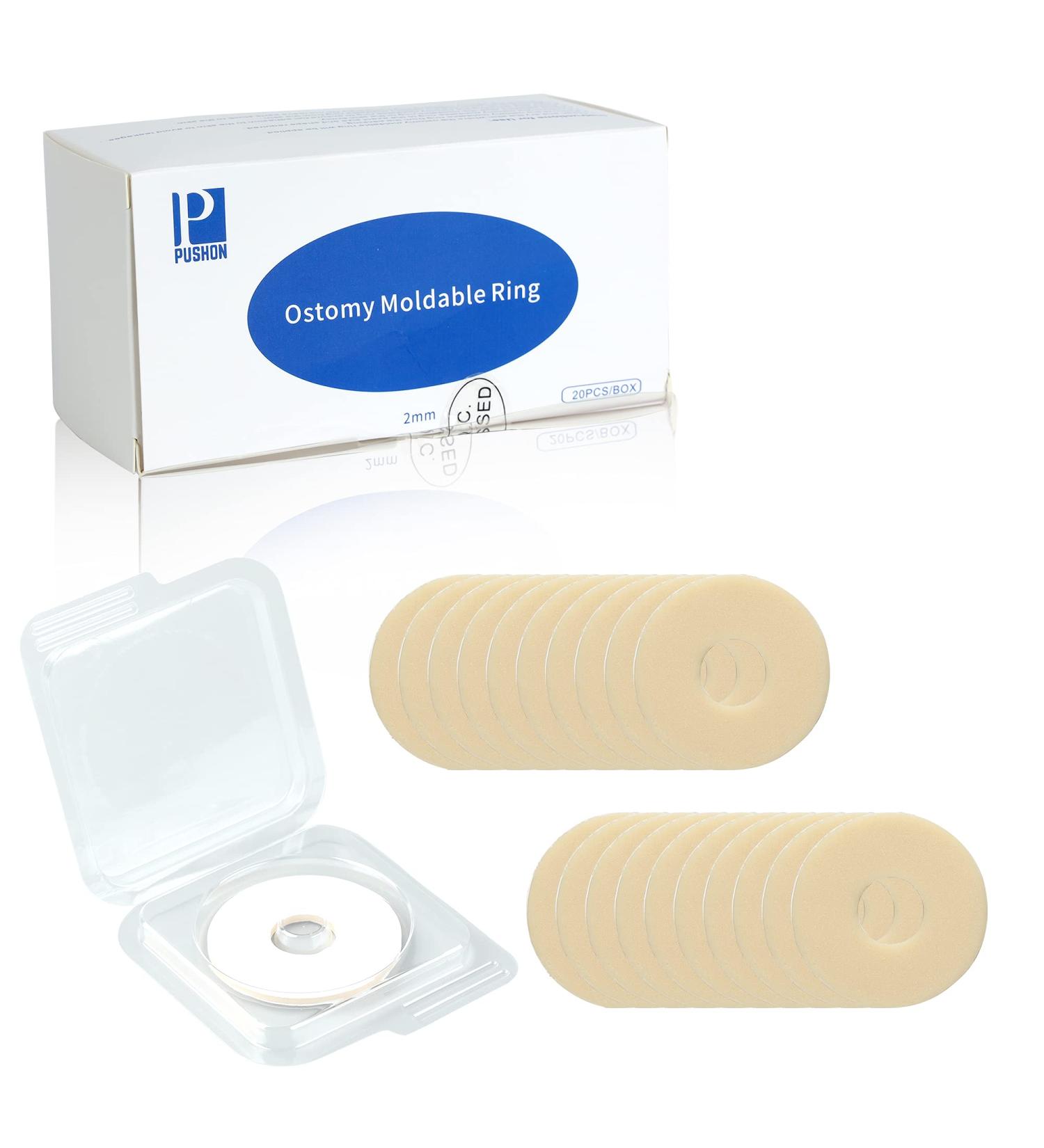 Universal Waterproof Ostomy Barrier Rings - Pack of 20 | Hydrocolloid Skin Extender Rings for Colostomy Bags | Sealing Stoma Bag Odor with Skin Glue - Buy Online on GoSupps.com