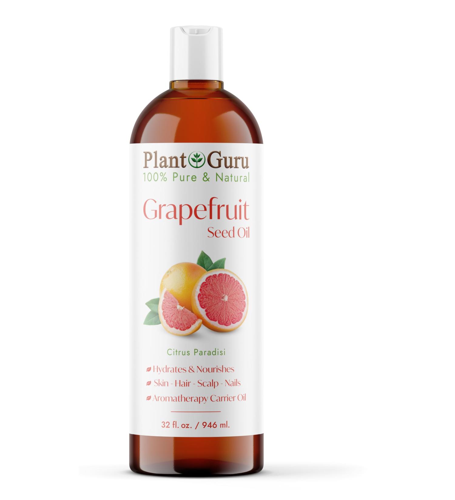 Plant Guru Grapefruit Seed Oil 32 fl. oz. Cold Pressed 100% Pure & Natural Carrier Skin Face Body & Hair Growth Moisturizer. Great for DIY Creams Lotions and Lip Balms - Buy Online on GoSupps.com