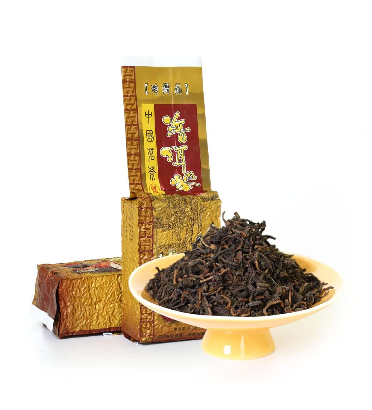GOARTEA Puerh Tea - Ripe Th Pu erh Loose Leaf 2Pcs 250g / 17.6oz 2005 Year Supreme Ancient Tree Gong Ting Pu-erh -Yunnan Pu erh Puer Pu'er- Chinois Tea - Buy Online on GoSupps.com